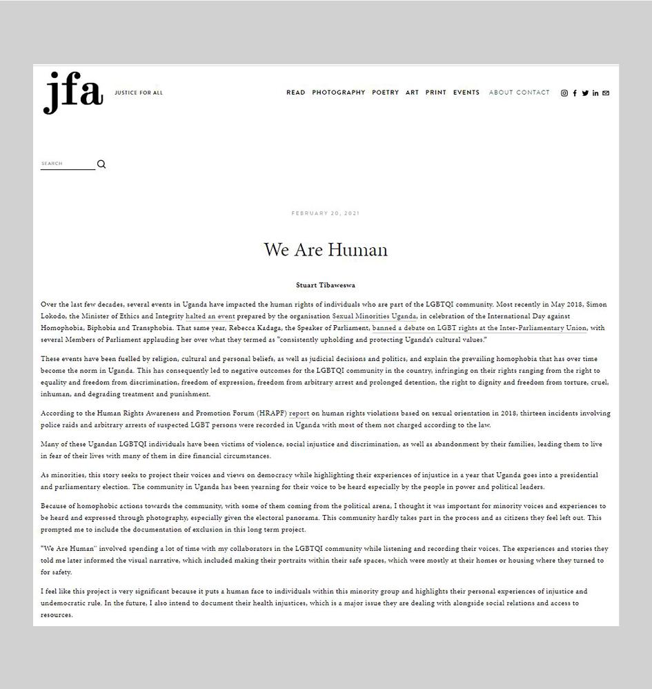 tear sheets_2021 -   'We Are Human' -     Justice For All (jfa)...