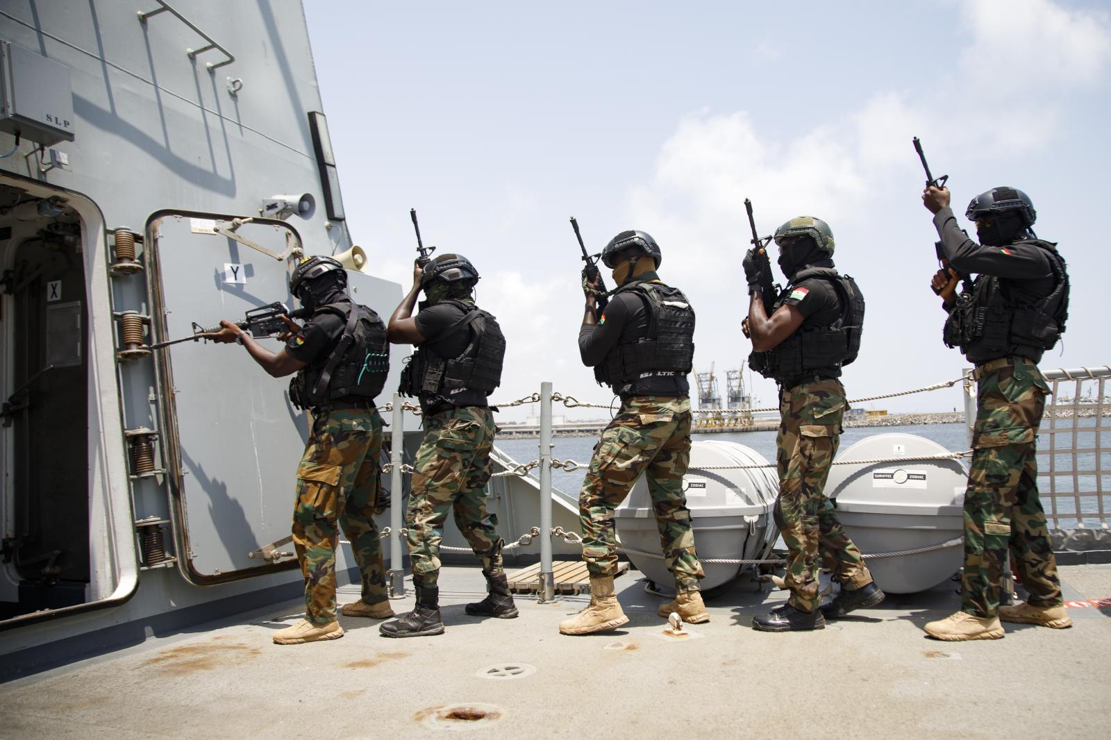 Flintlock 2023 - Ghanaian soldiers conduct close-quarter combat drills...