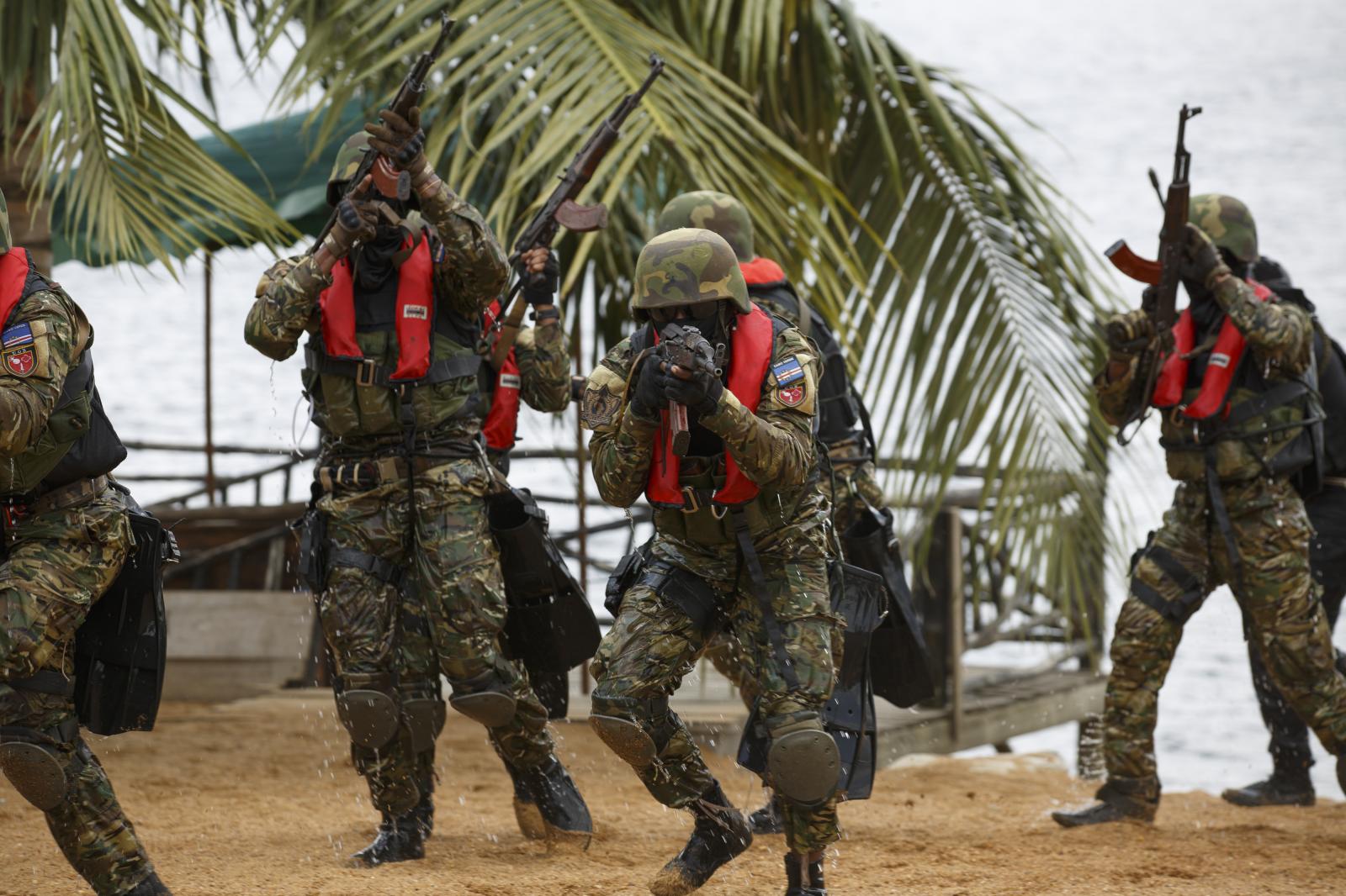 Flintlock 2023 - Ghanaian soldiers conduct combat drills during Flintlock...