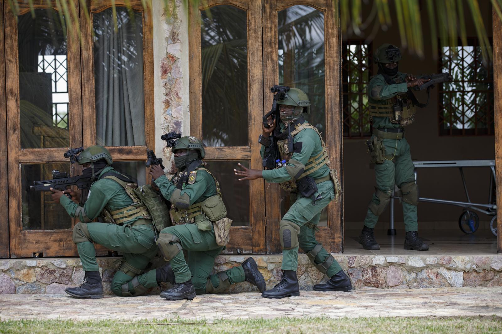 Image from Flintlock 2023 - Ghanaian soldiers conduct combat drills during Flintlock...