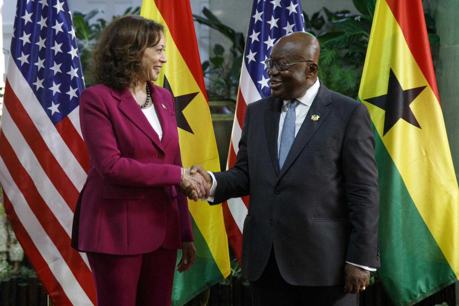 Image from U.S. Vice President Kamala Harris Visit To Ghana - U.S. Vice President Kamala Harris is welcomed by Ghana...