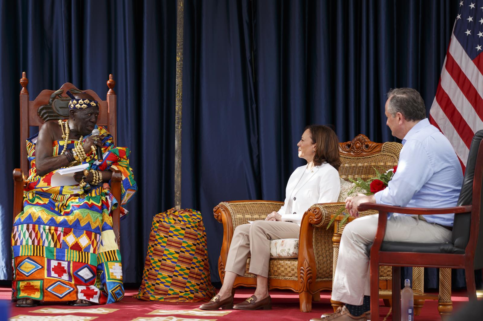 Image from U.S. Vice President Kamala Harris Visit To Ghana - U.S. Vice President Kamala Harris meets with traditional...