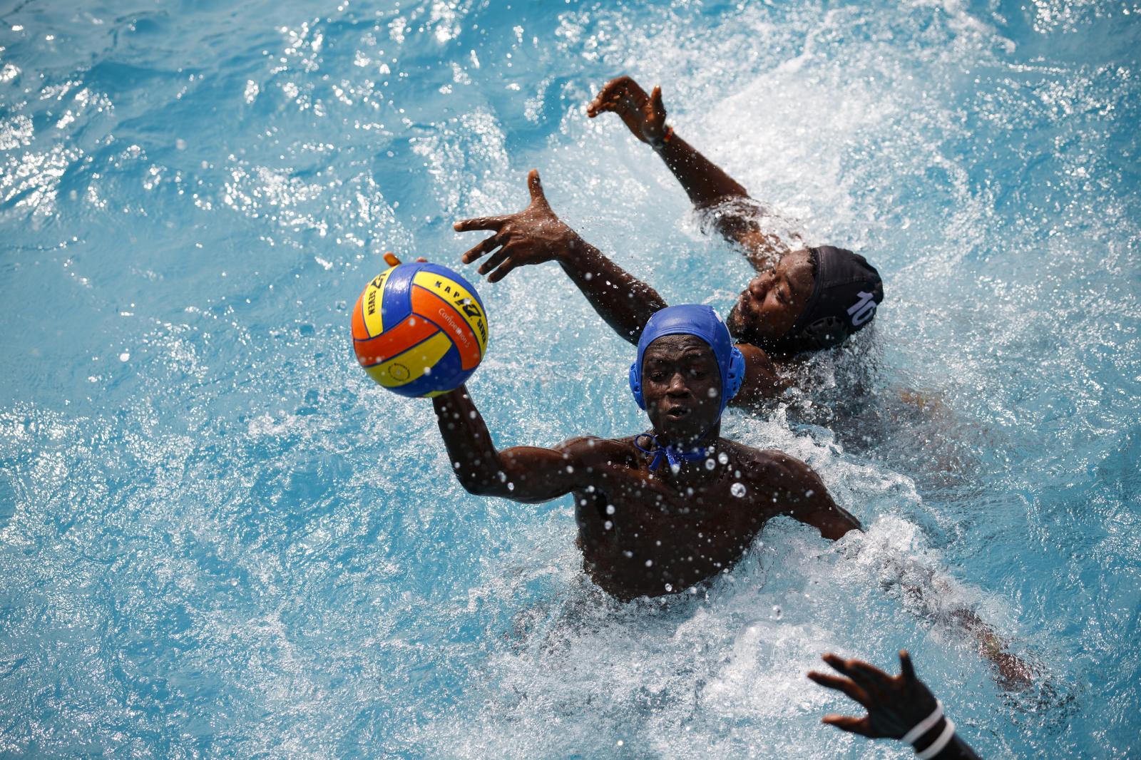 Image from Water Polo - Two teams play water polo during an Awutu Winton Water...