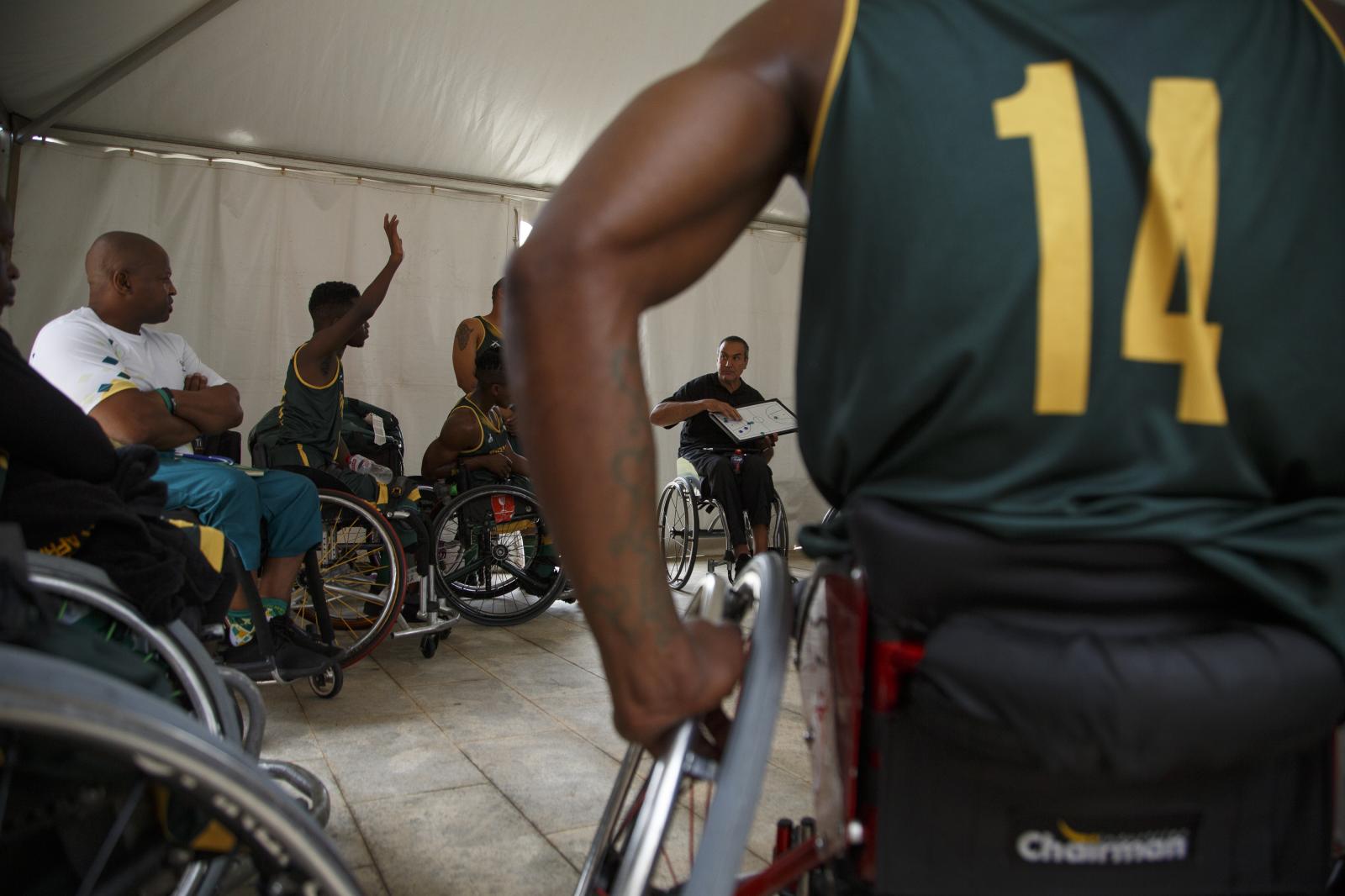 Image from First African Para Games  - South African wheelchair basketball coach Lawrence...
