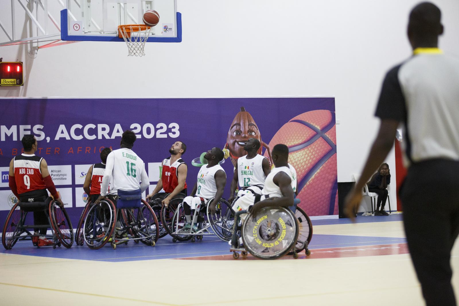 Image from First African Para Games  - Egypt and Senegal wheelchair basketball men play at the...