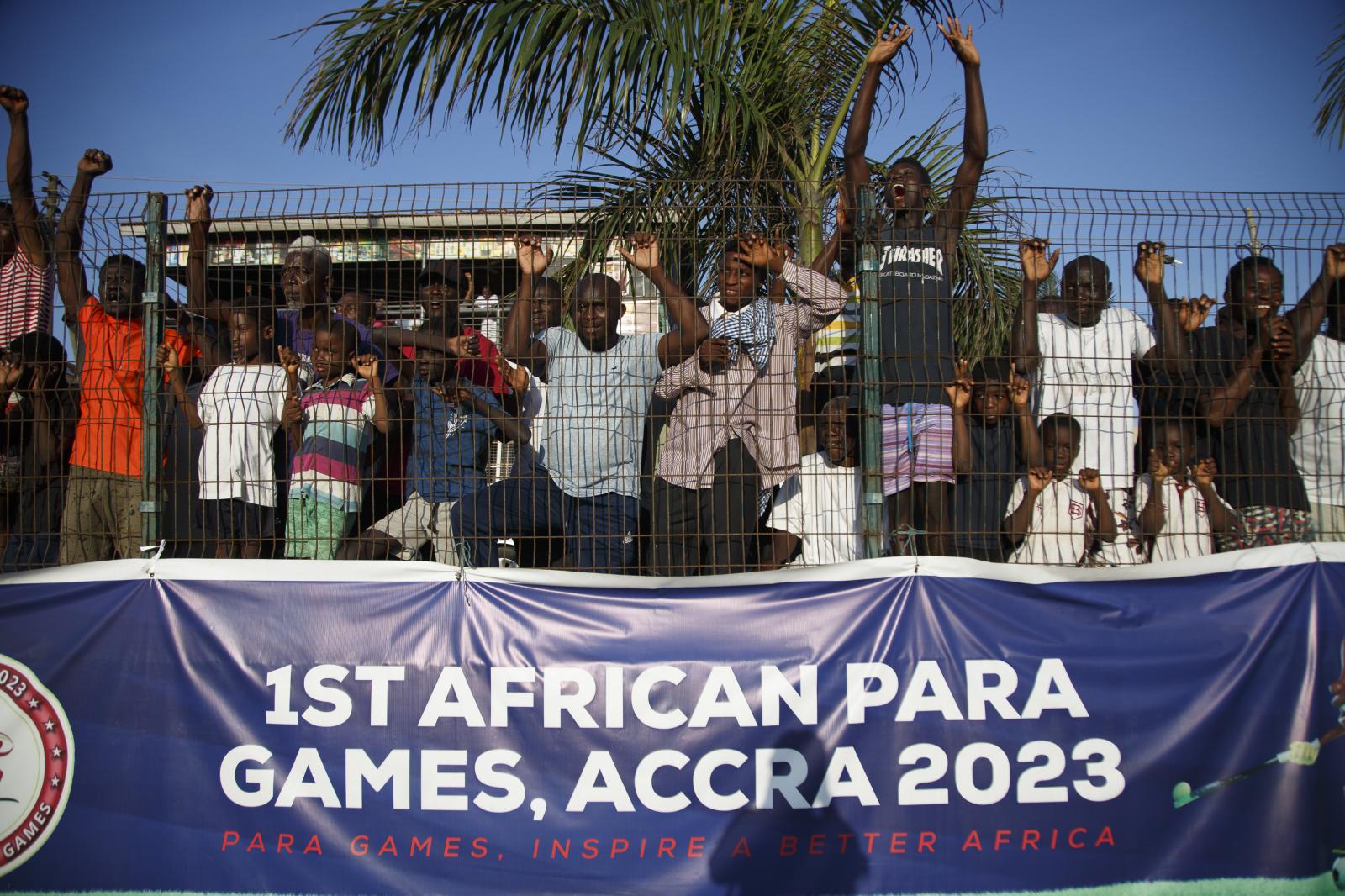 Image from First African Para Games  - Ghanaian fans cheer during the final game between Ghana...