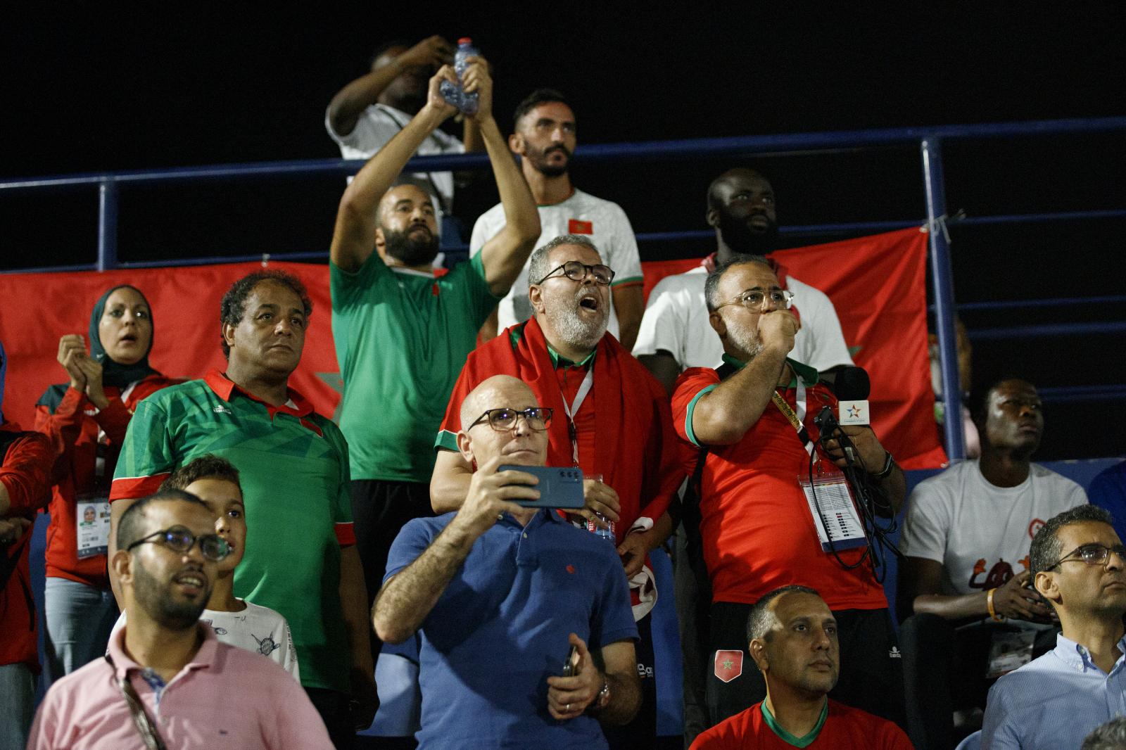 Image from First African Para Games  - Morocco fans react during the amputee football game...