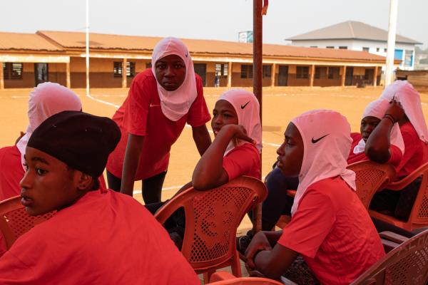 Faith and Football - Islamic girls wear Nike sponsored Hijabs on a school...