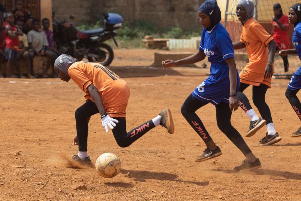 Faith and Football - Girls play football in their Hijabs during the 'hijab...