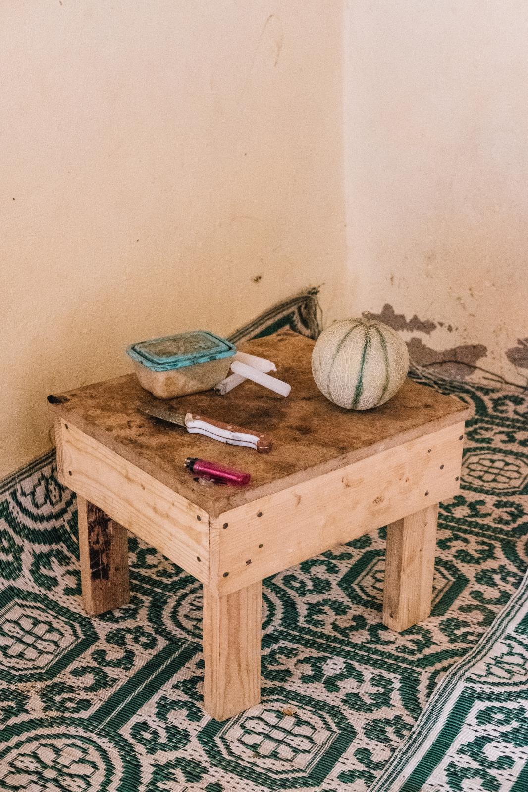 Rural youth  - A table inside Othmane's room