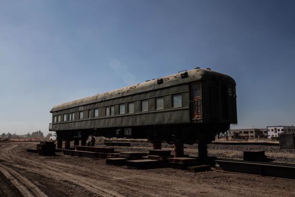 History in train cars.
