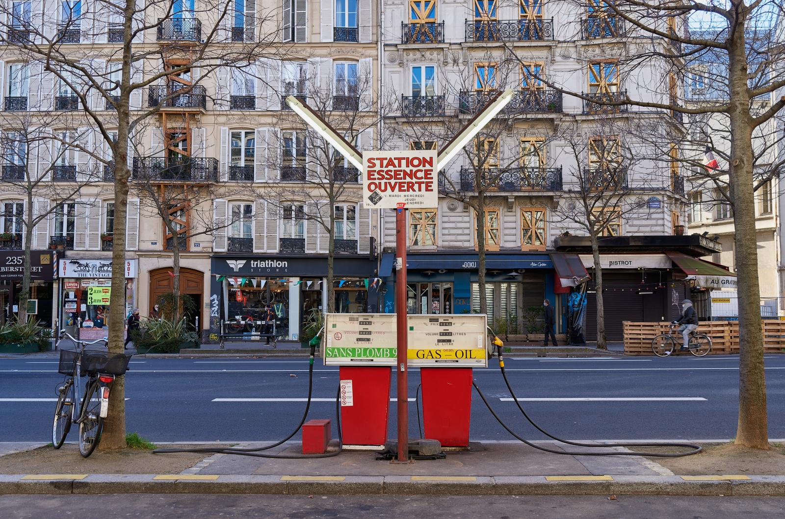 Petrol station in Paris, France 