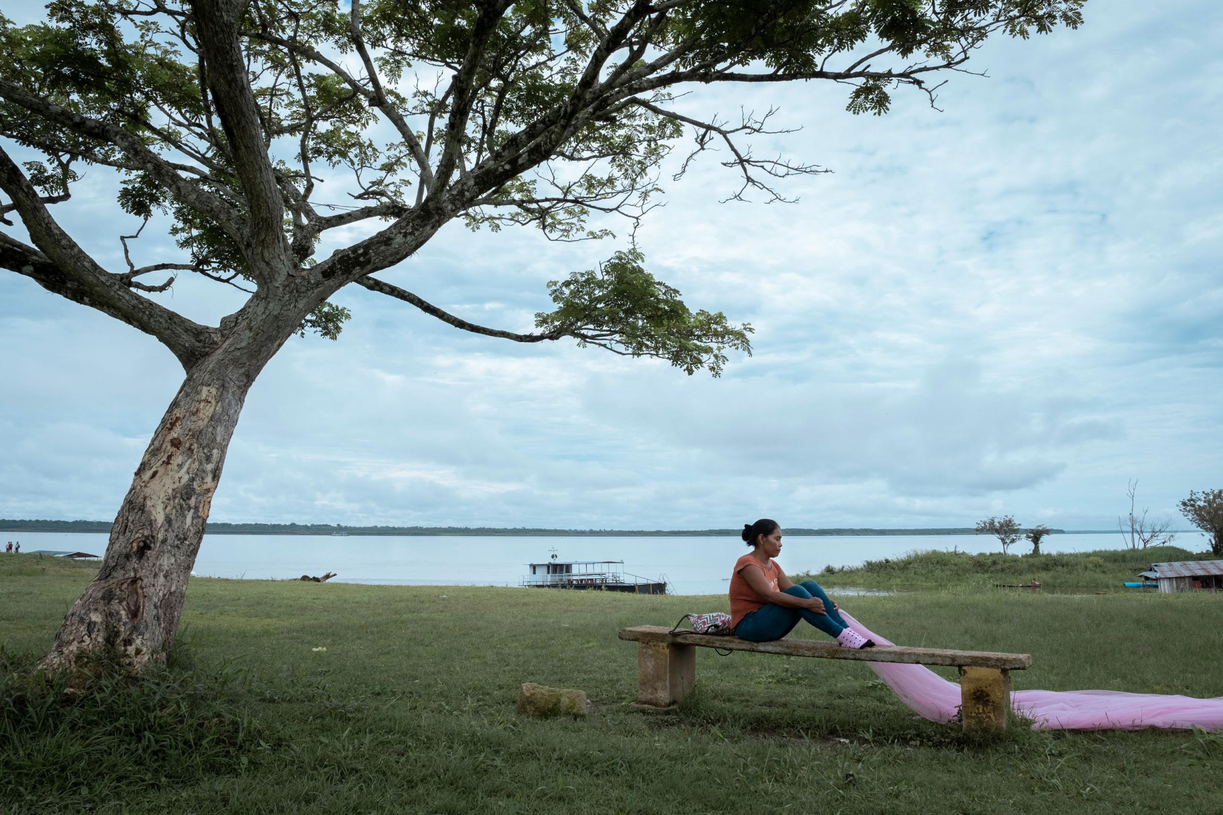 Omacha, the Pink Dolphin - Portrait of Alicia Cayetano (49), a Tikuna woman healer,...