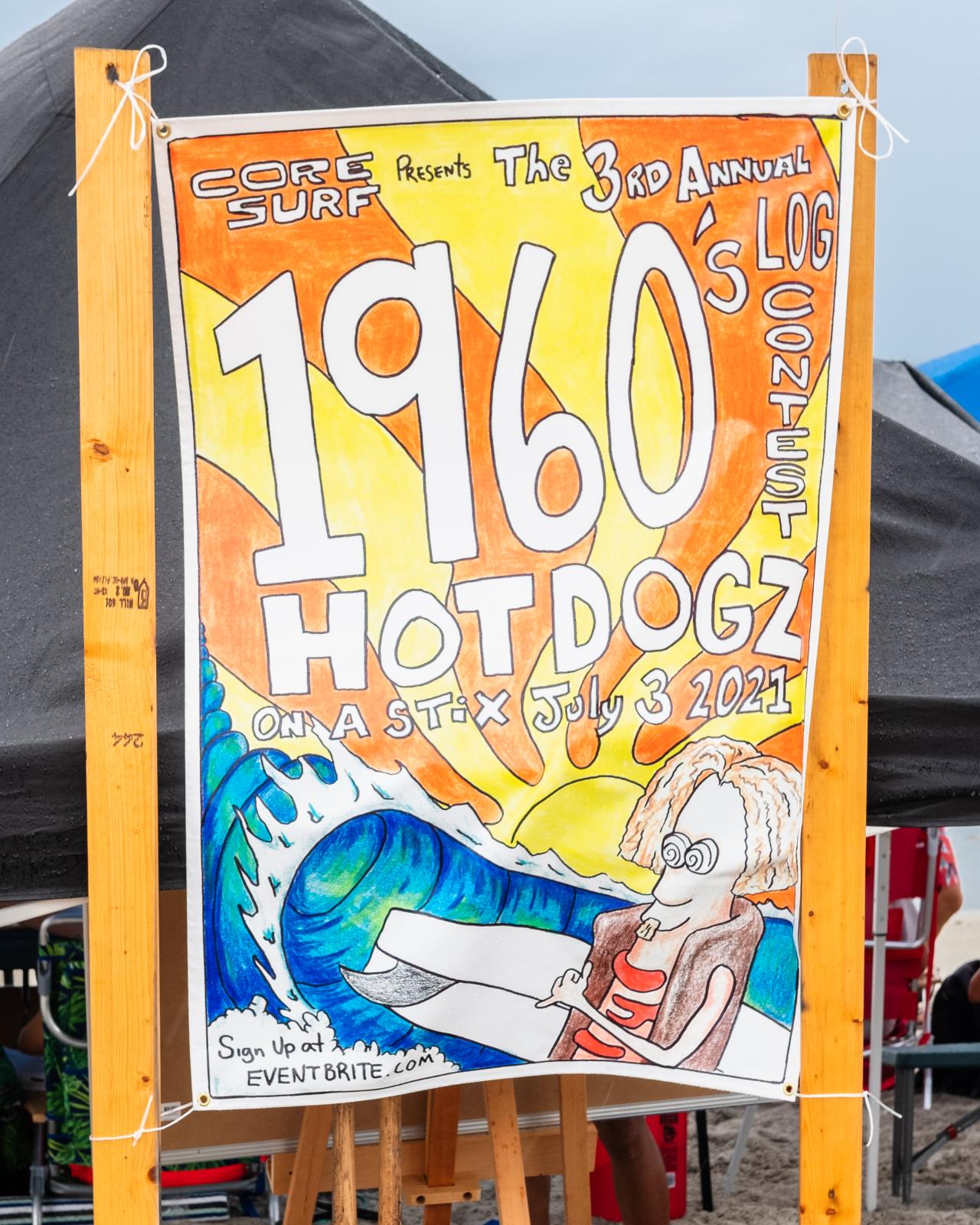Cape Canaveral, FL. Hotdogzonastix Surf Contest July 2021 -  Sign of the Third Annual Hotdogzonastix Surf Contest...