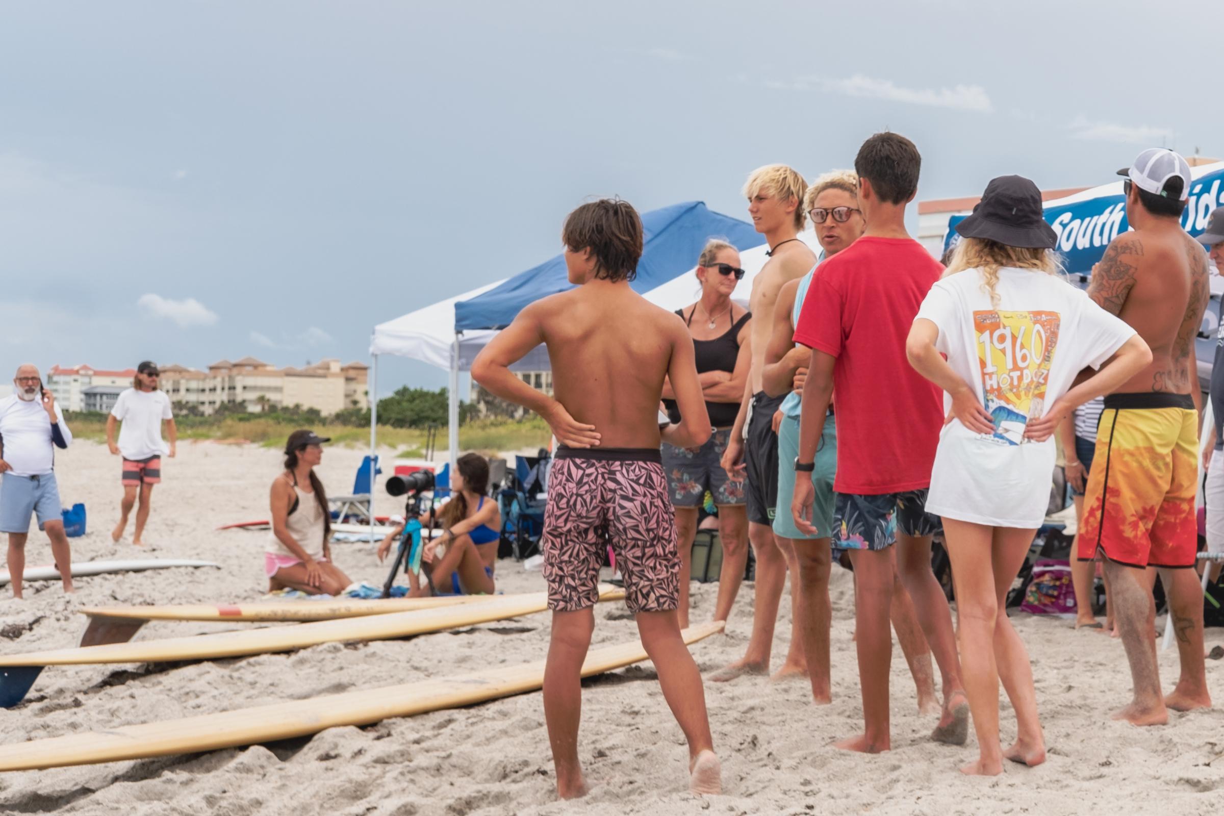 Cape Canaveral, FL. Hotdogzonastix Surf Contest July 2021 -  Overview of contestants and crowd at the Third Annual...