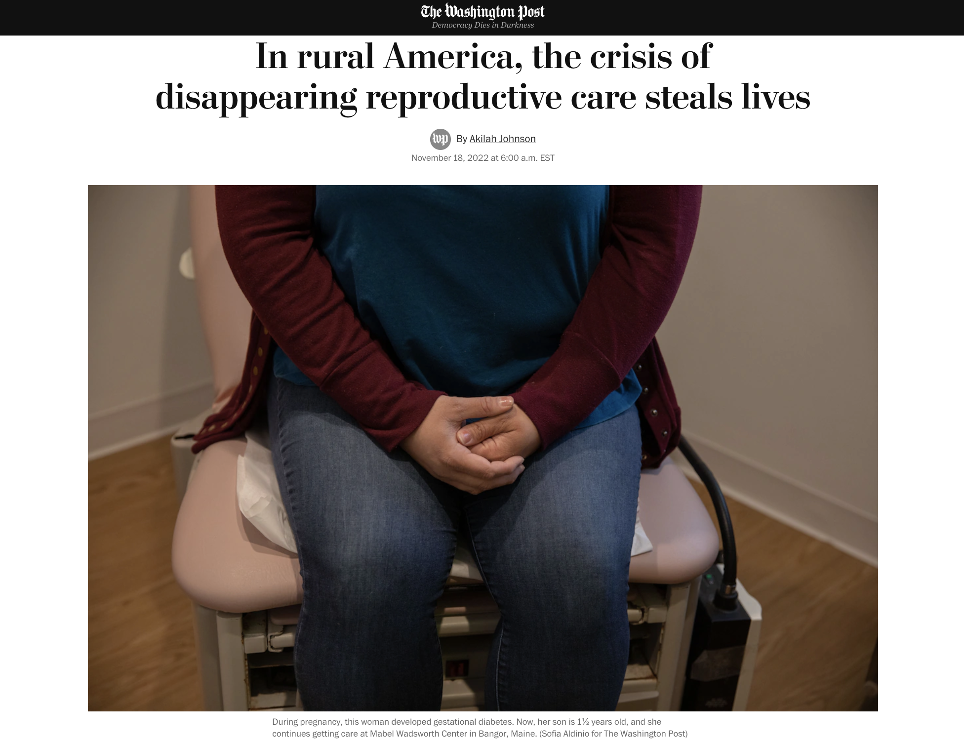 The Washington Post - In rural America, the crisis of disappearing reproductive care steals lives.