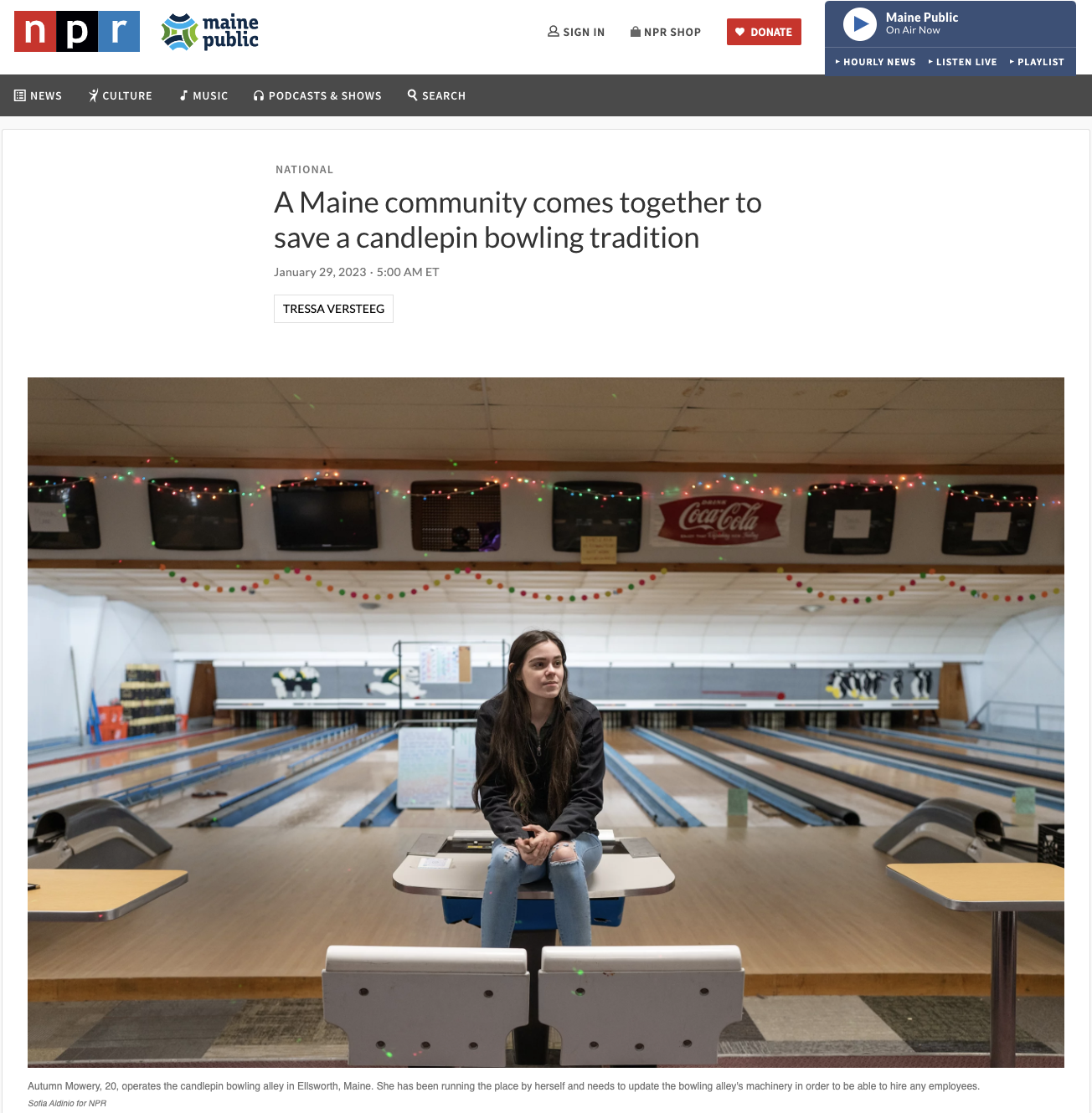 NPR - Saving Candlepin Bowling