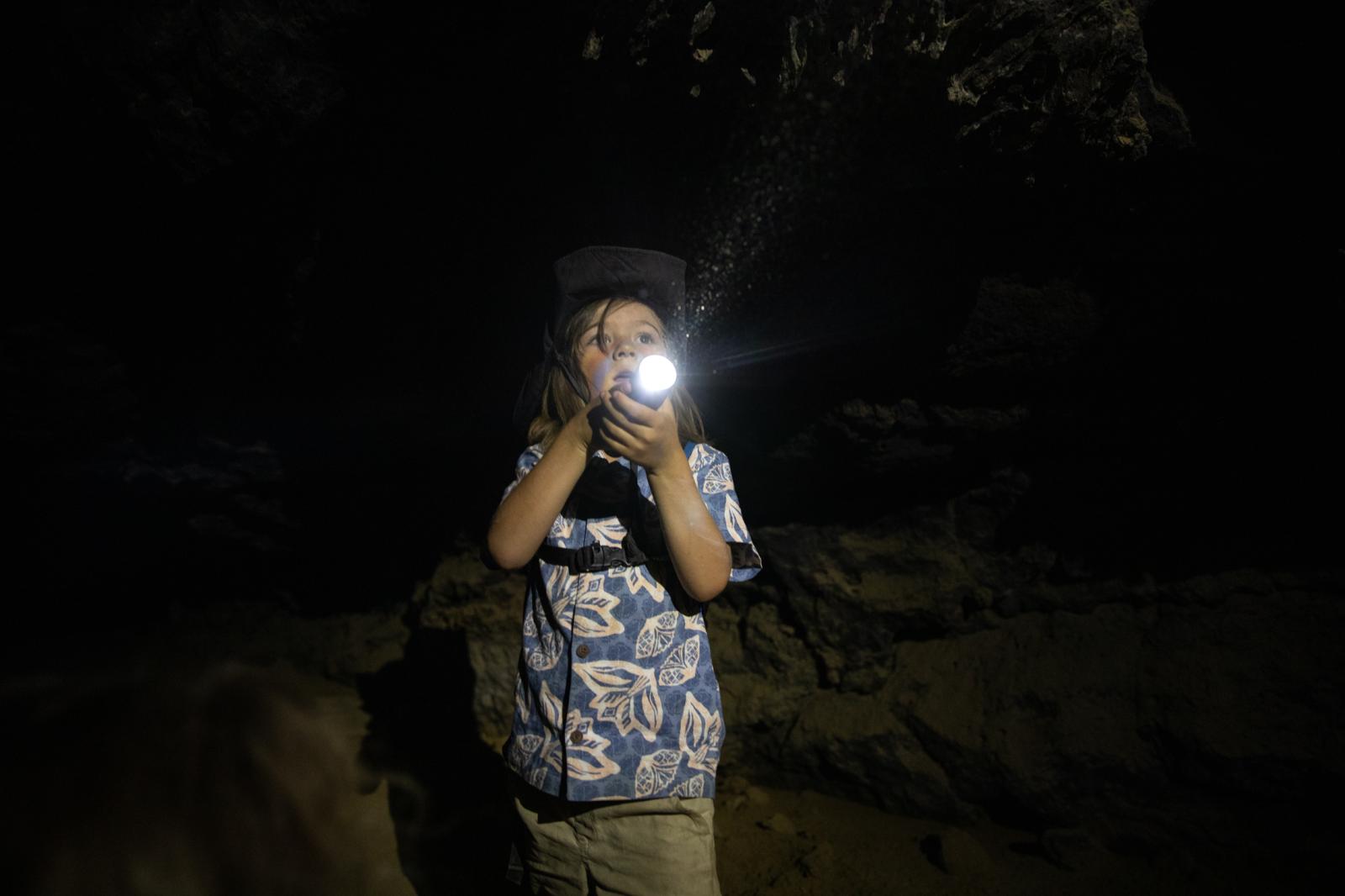 Alfonso Boyd (5) lighting up a Mojave Desert Lava Tube.