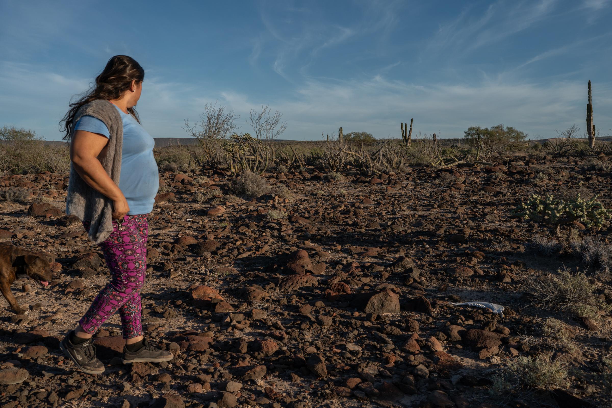 Wider project Until We Are Gone - Joli walk her land in San Juanico, Baja California,...