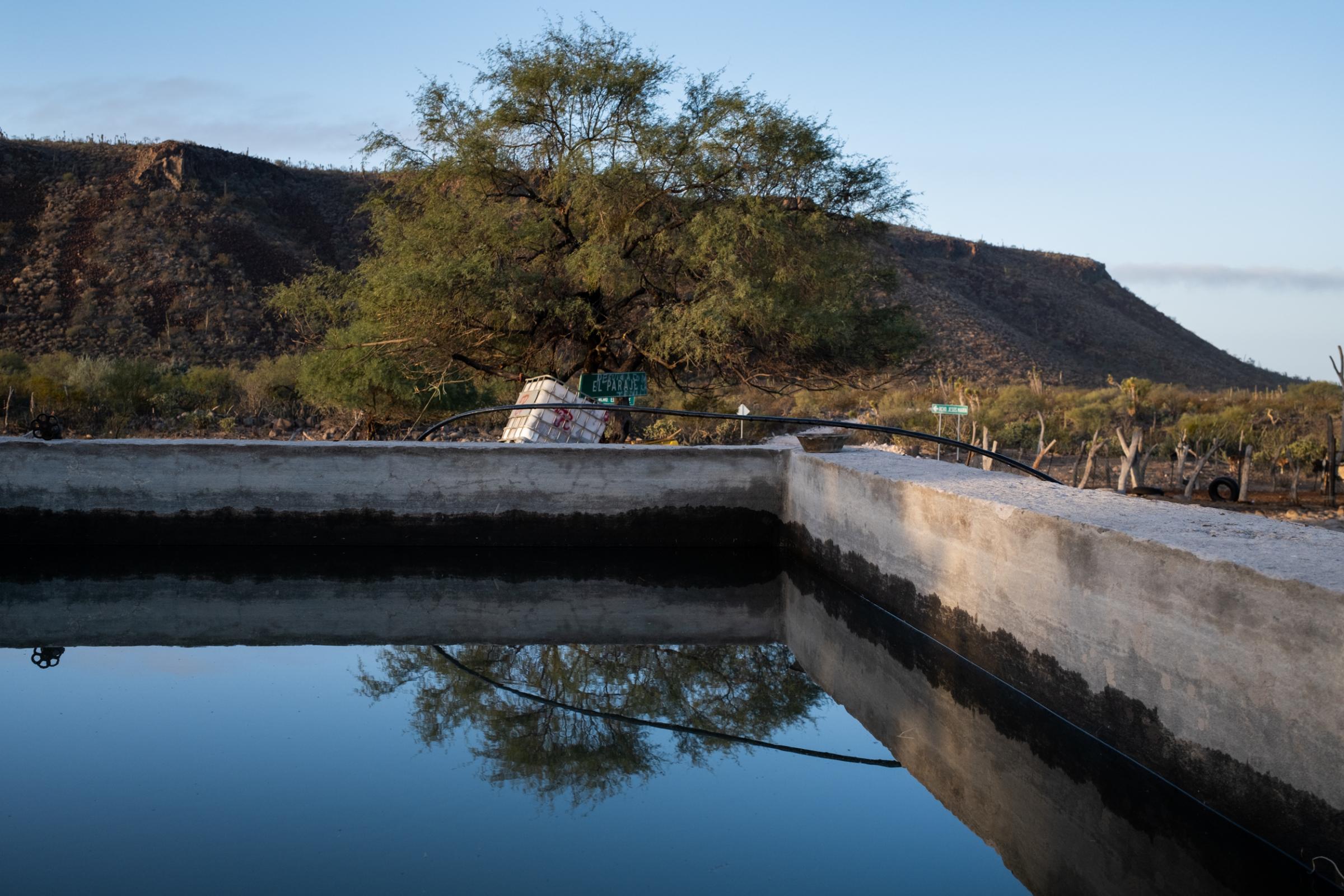 Wider project Until We Are Gone - A water tank is being replenished by the water oasis...