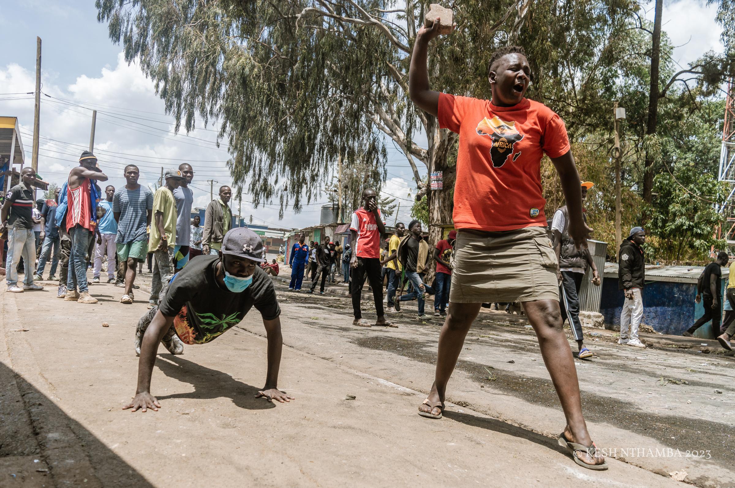 Anti-government Kibera Protests - Protestors during the anti-government demonstrations...