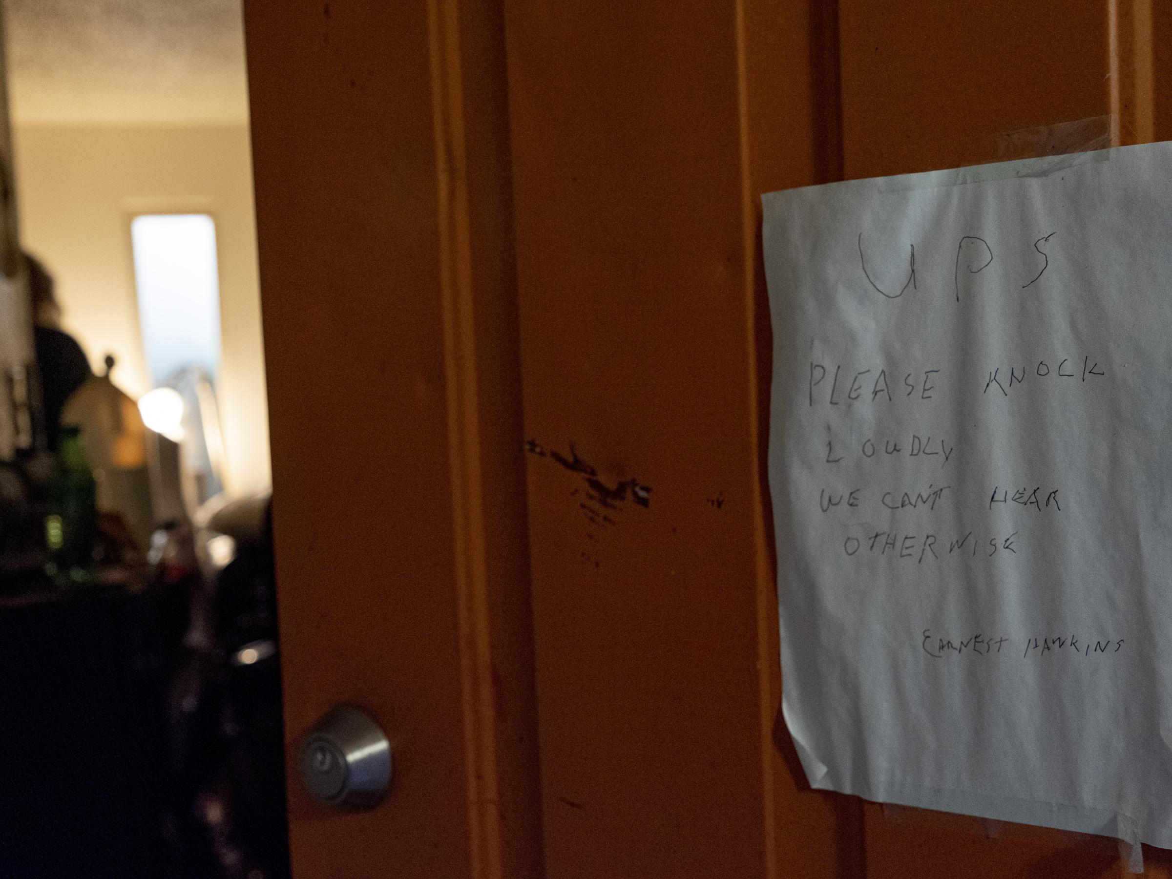Heat Wave in Antioch - A note on the door to Earnest Hawkin’s apartment...
