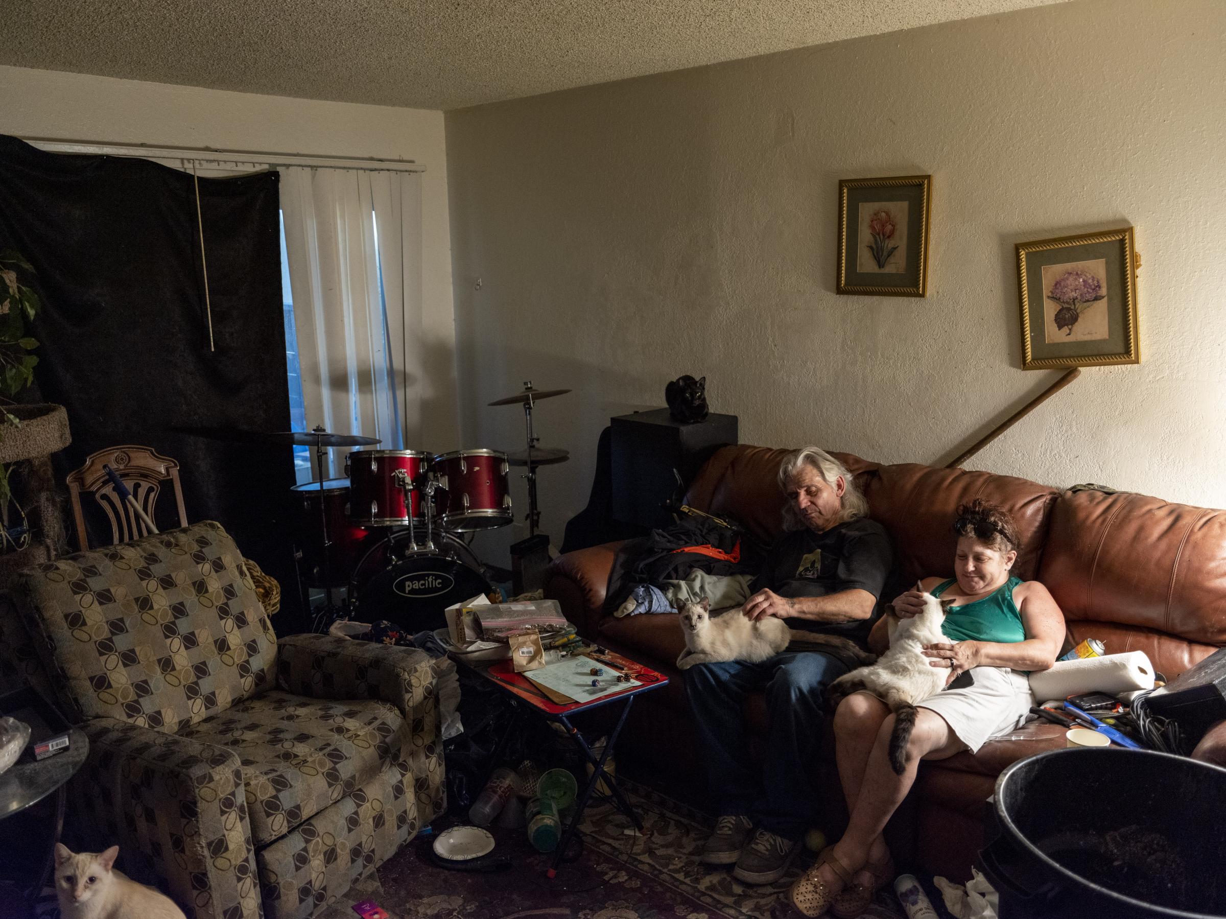 Heat Wave in Antioch - Earnest Hawkins, 74, and his wife Elaine...
