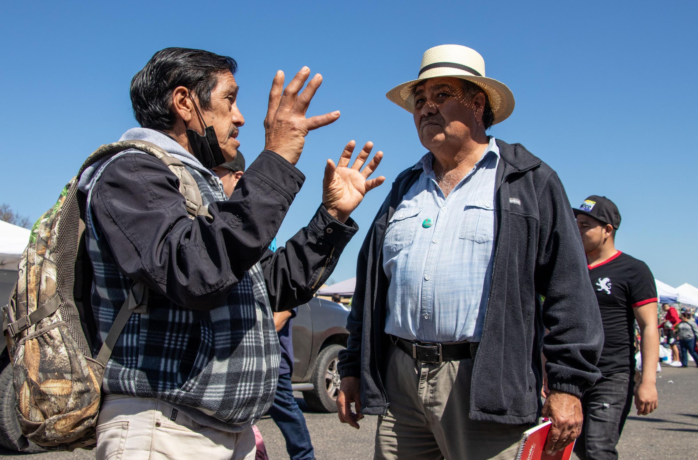 Lack of Translation Services for the Latino Community - Salvador Reyna Madryc, a farm worker, talks to Luis...