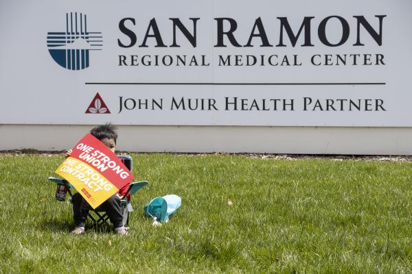 Image from Bay Area Work - Eliot Navarra, 3, son of registered nurse Doris Navarra,...