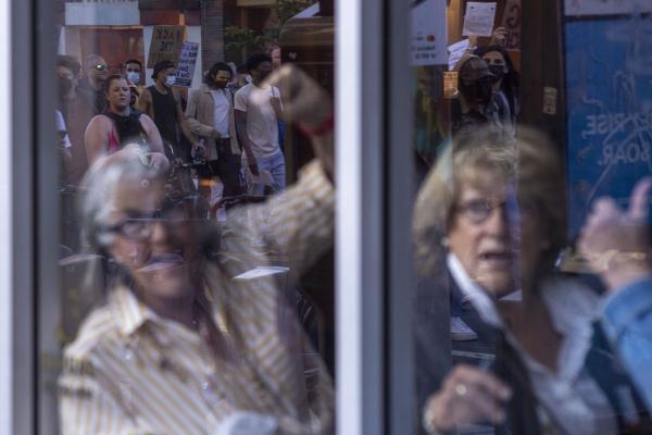 Image from Bay Area Work - Women sitting by the window at Libreria Restaurant in San...