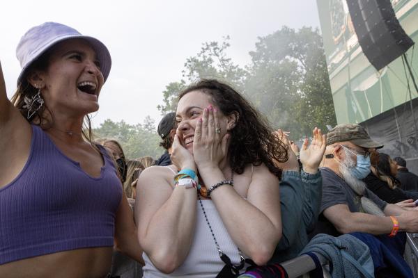 Image from Bay Area Work - A festivalgoer turns her head in excitement as Kygo...