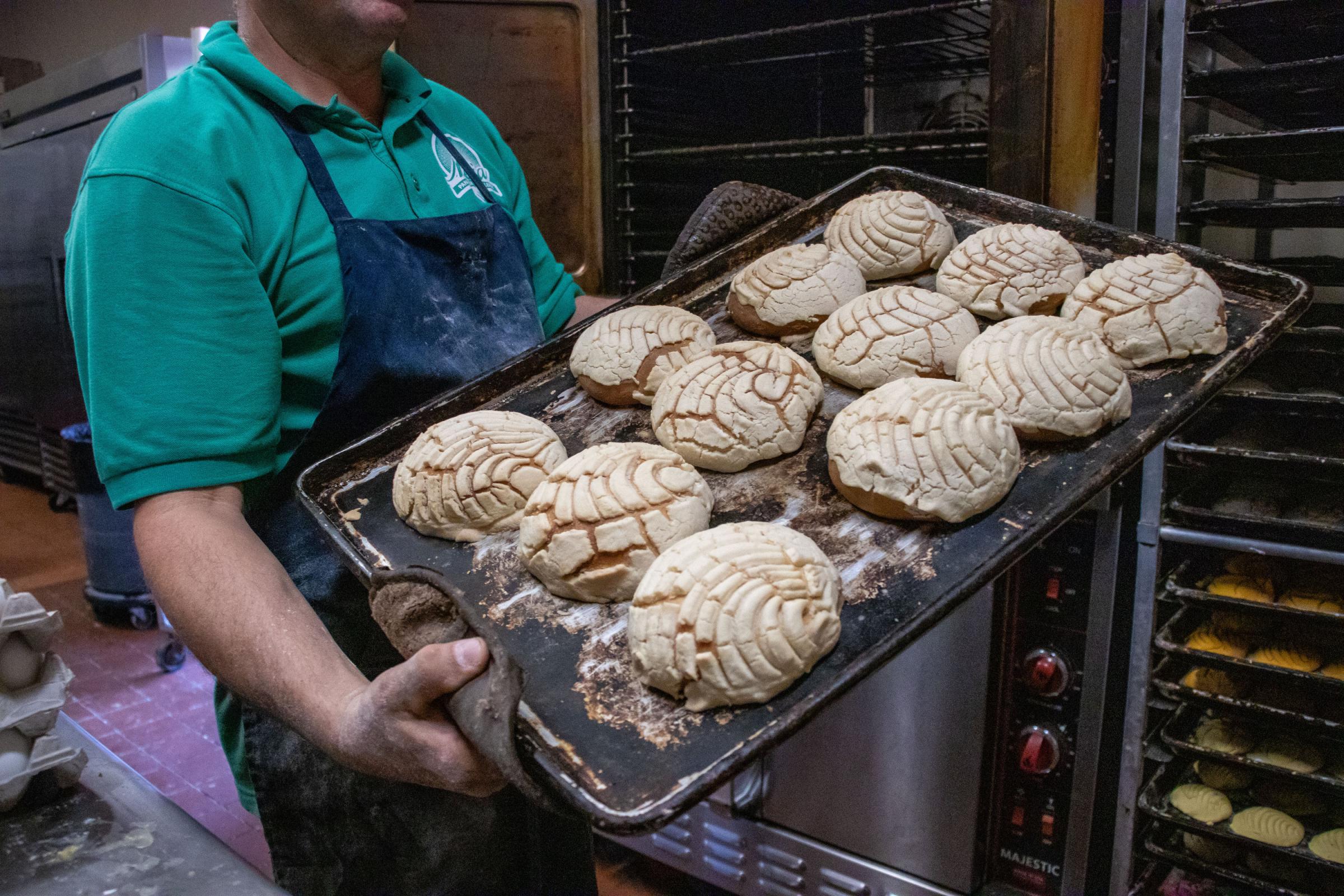 Dia de los Muertos - Jorge Mejia, owner and baker at Mejia Panaderia Y...