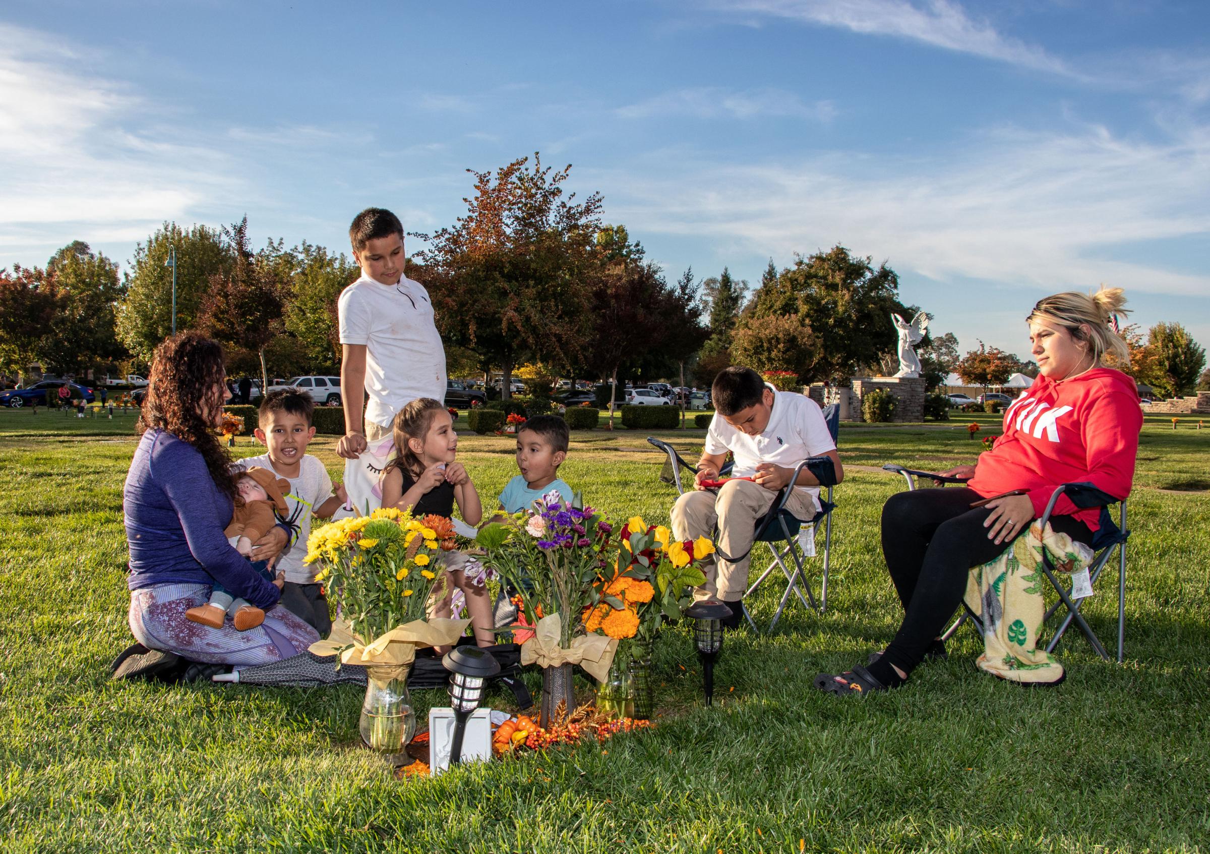 Dia de los Muertos - Family members of Jhonatan Lozano, who passed away in...