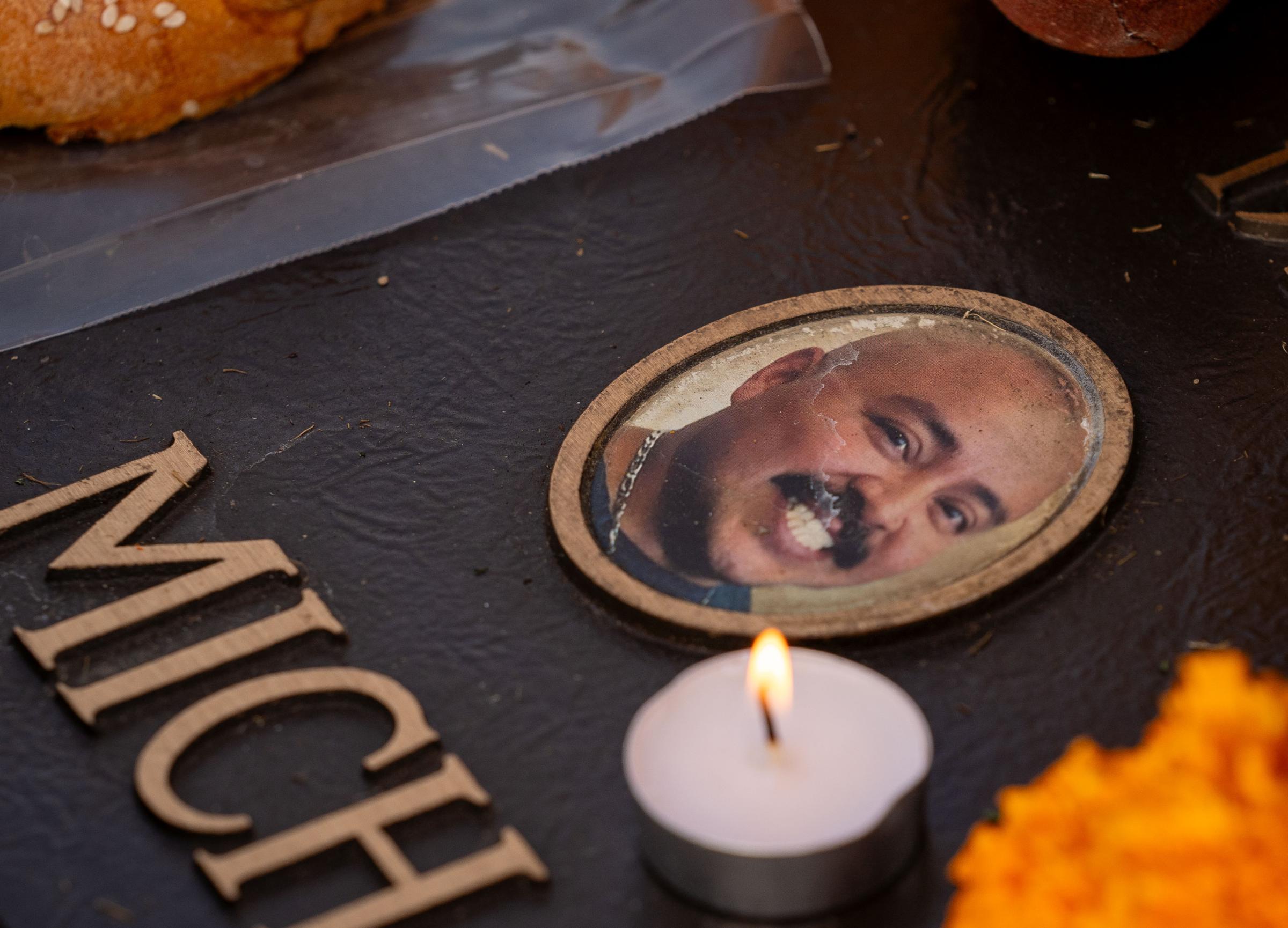 Dia de los Muertos - The grave plaque of Michael Perez, who passed away in...