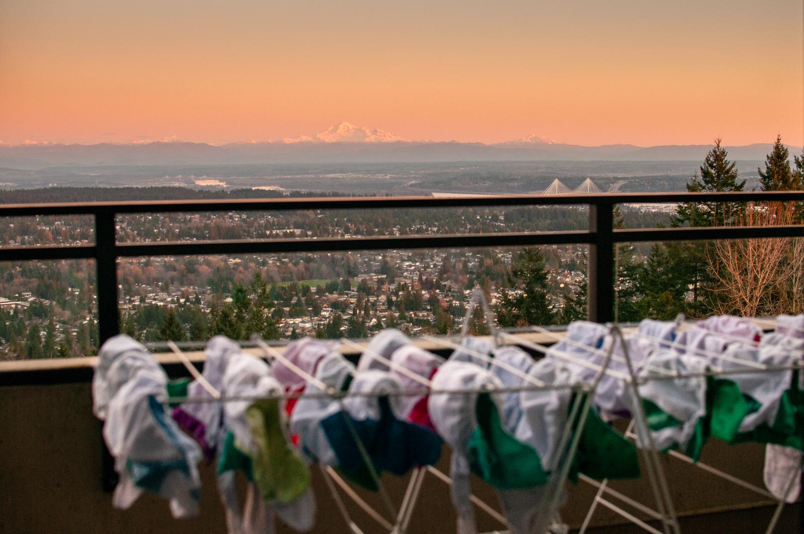 25 cloth diapers hang to dry on...dfills. Photo: Kristine Nyborg 