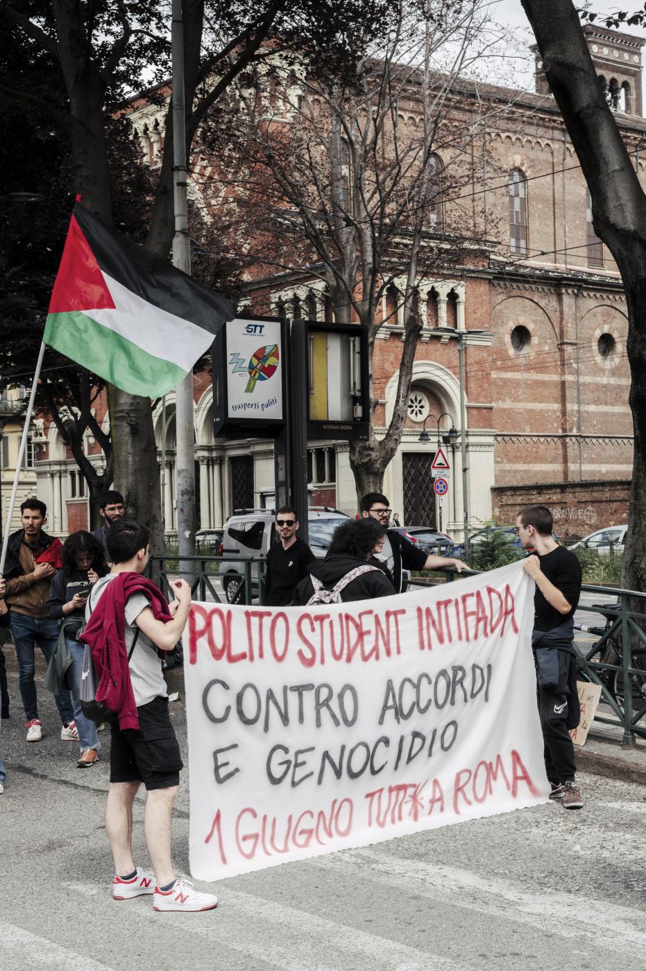 Turin (Italy), May 2024. Demons...ity with the Palestinian people