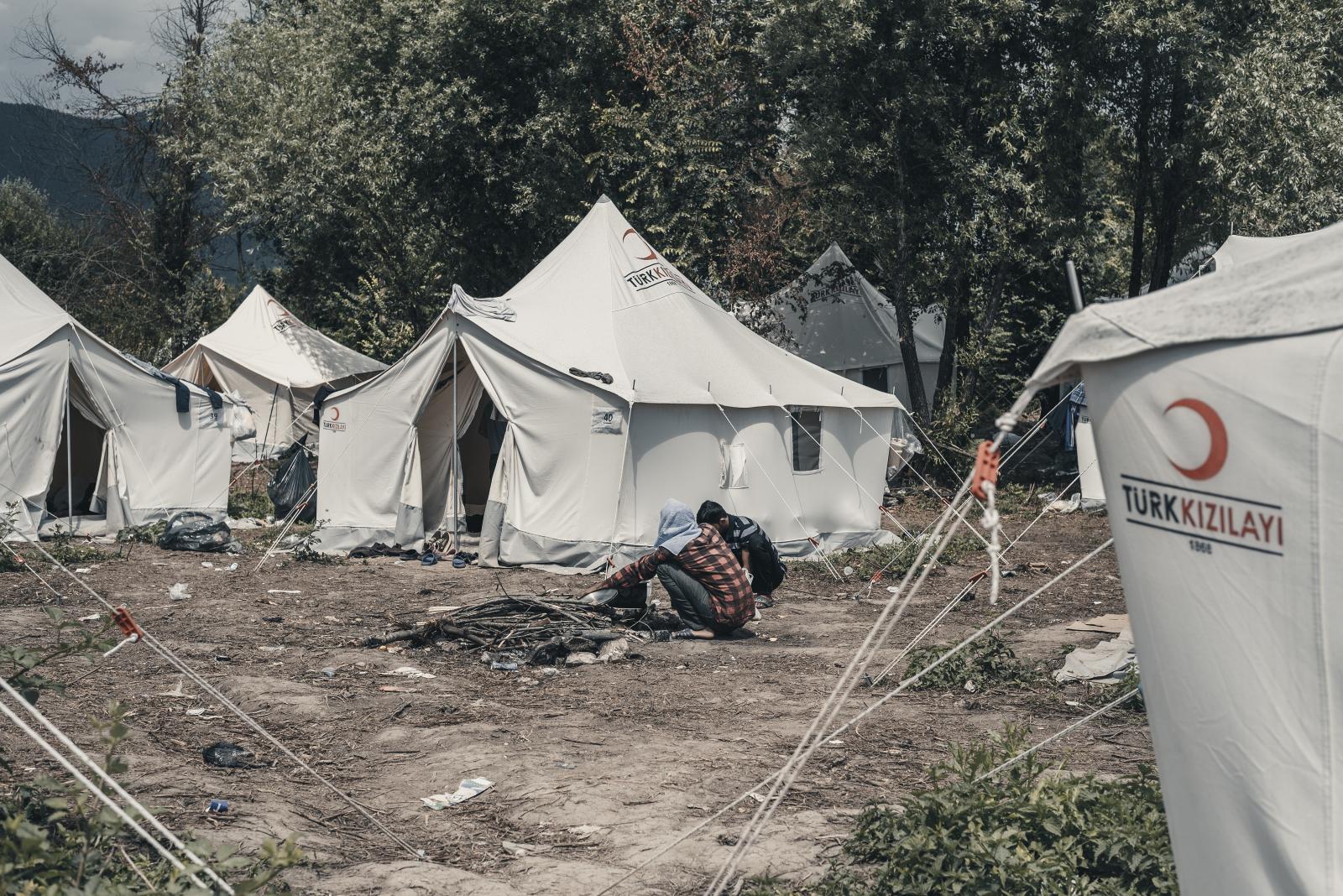 Refugee camp of Vučjak, Bihać (... tents of the Turkish Red Cross
