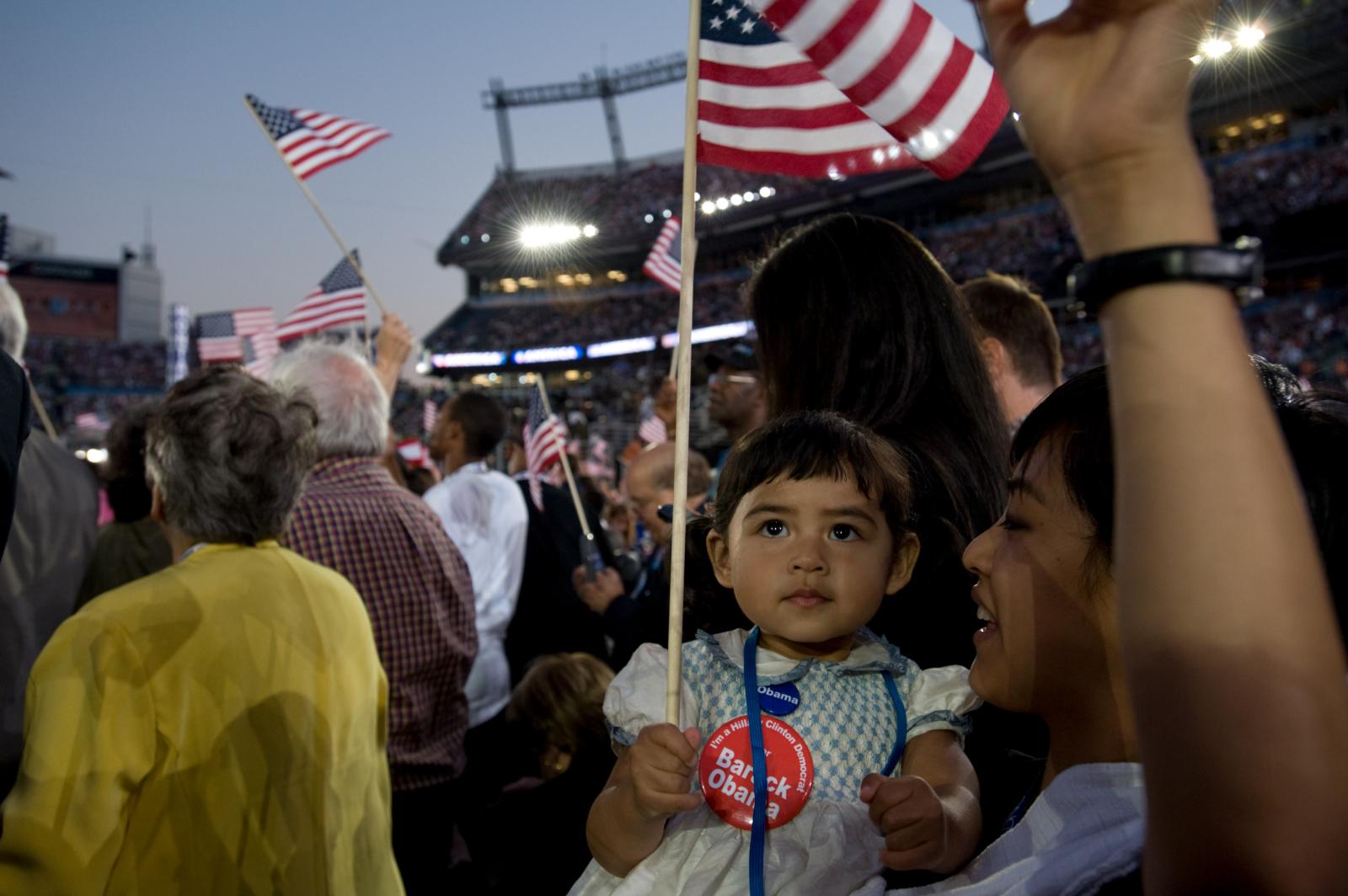 A delegate of the Democratic Pa...er, Colorado, USA. August 2008.