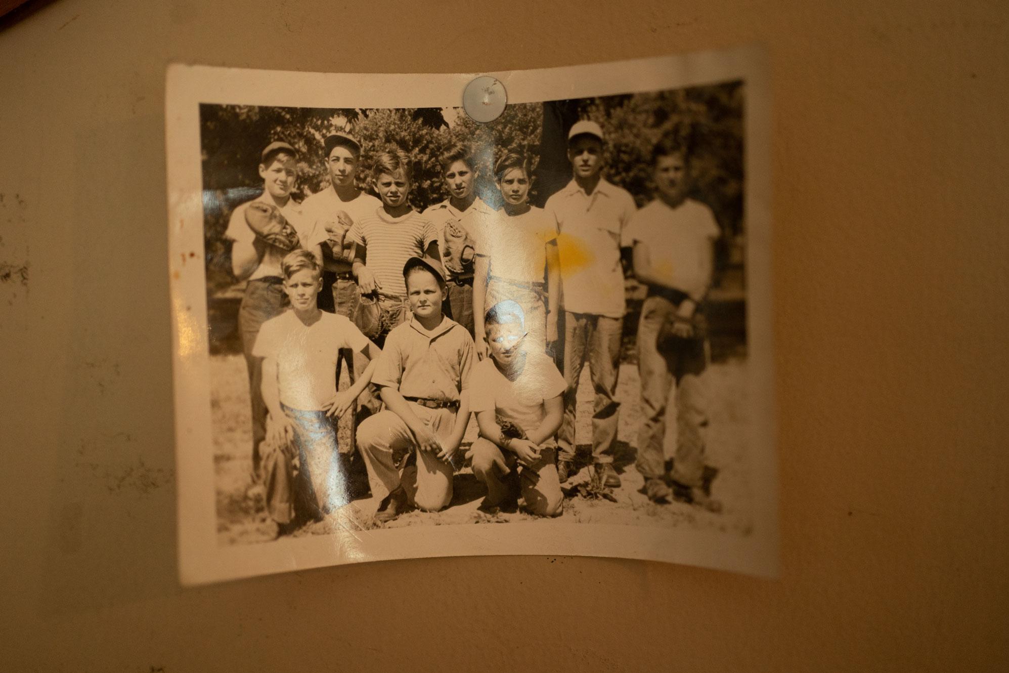 An old photograph of Vic&rsquo;s childhood baseball team &mdash; Vic&rsquo;s &ldquo;sandlot&rdquo;, as Joann puts it...