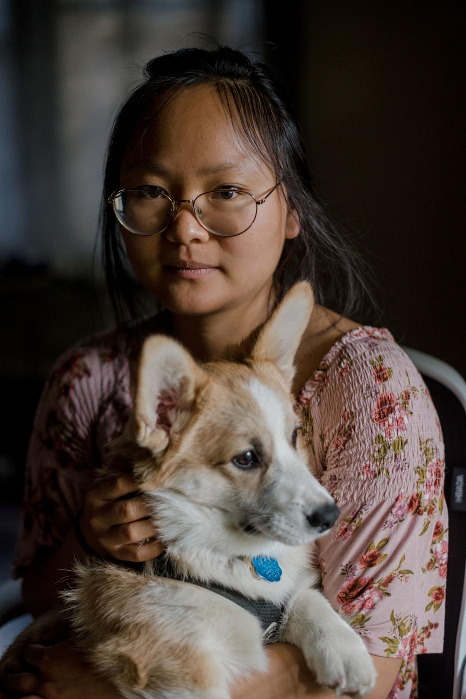 Indivisible - Erina (an animal lover, photographed with her dog)  &nbsp; &nbsp; &nbsp; &nbsp;...