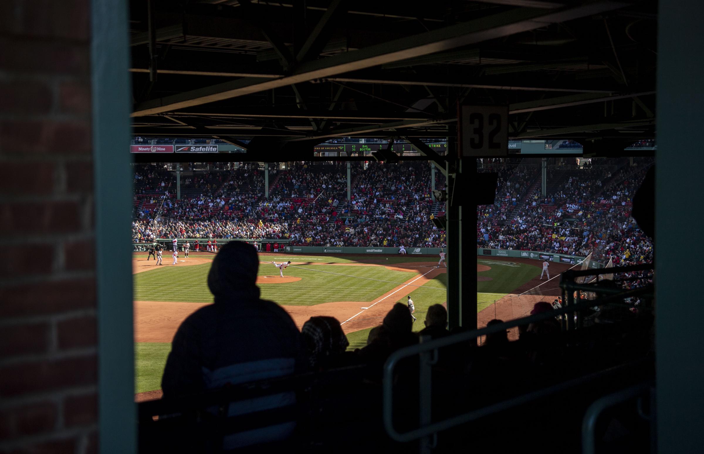 The 2023 Boston Red Sox  - April 2, 2023, Boston, MA: Fans watch the sixth inning...