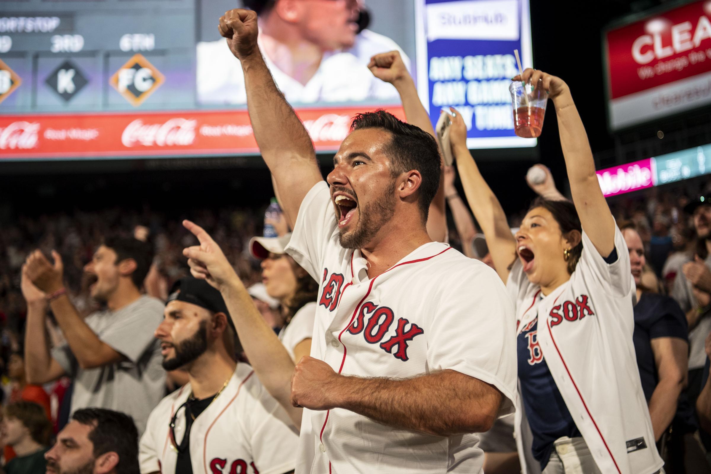 The 2023 Boston Red Sox  - July 6, 2023, Boston, MA: Fans react during a game...
