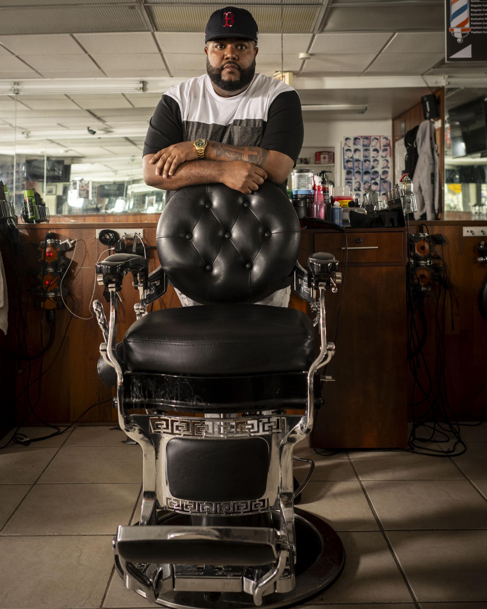 Barbershops - August 24, 2023, Boston, MA:A barber named Geury of...