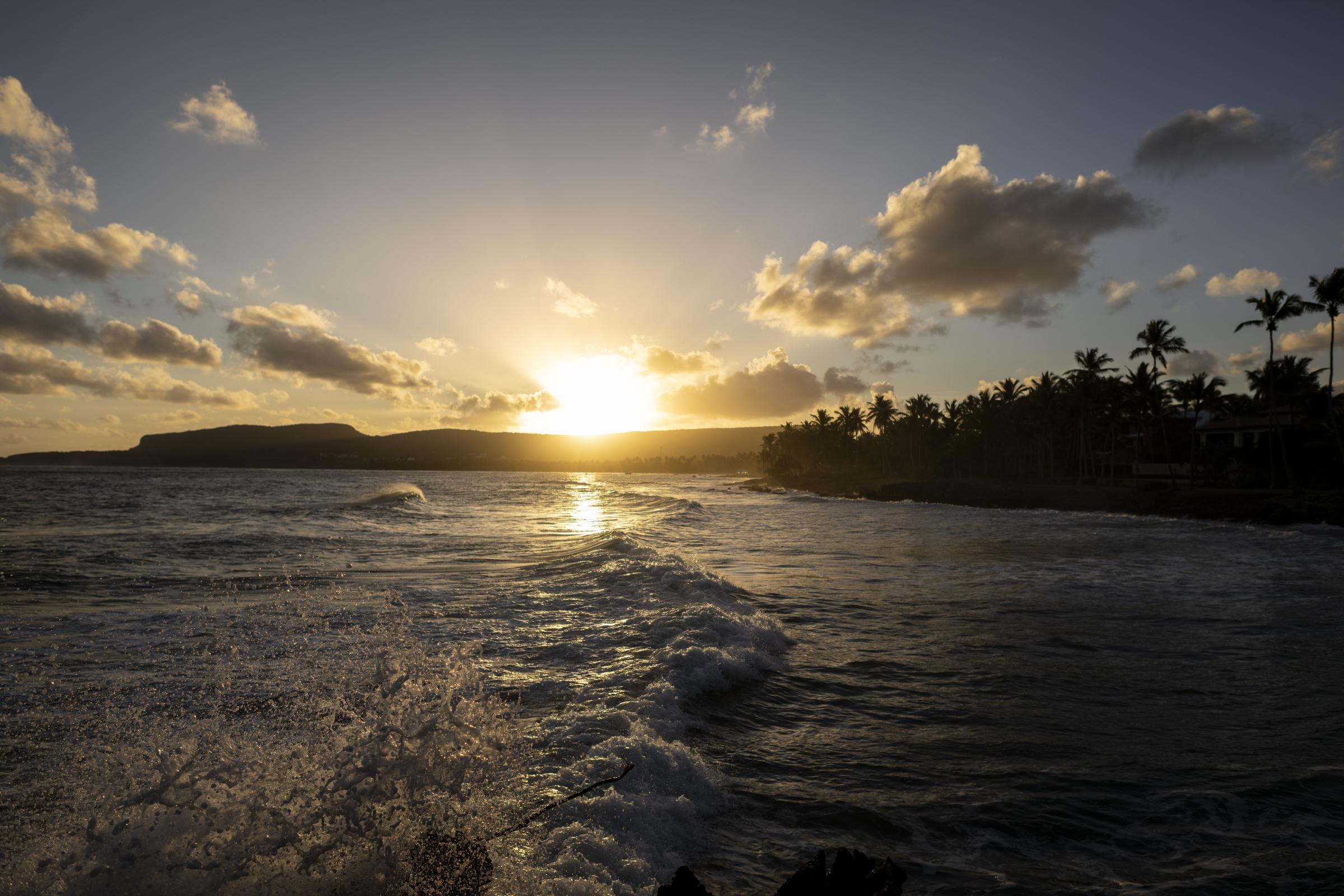 The Island  - November 4, 2023, Samaná, DR: The sun rises in...