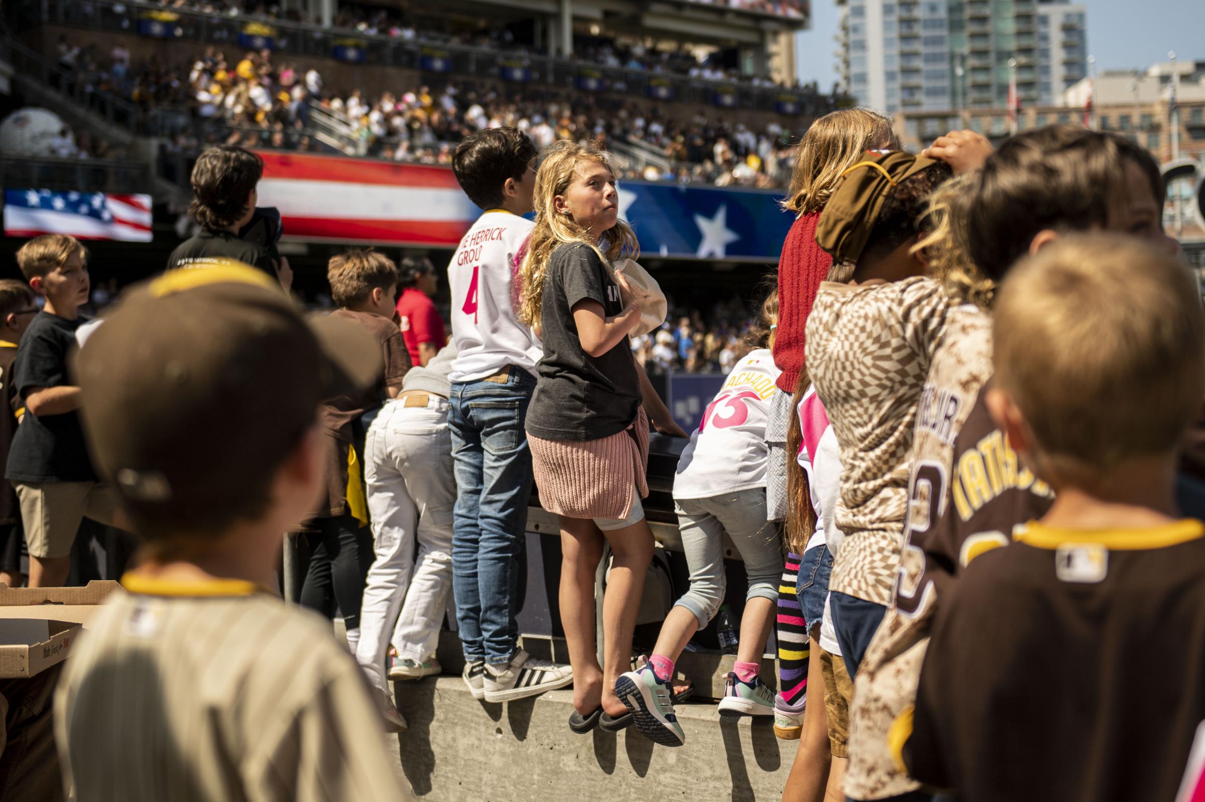 The 2024 San Diego Padres - SAN DIEGO, CALIFORNIA - APRIL 21: 
Fans look on during a...