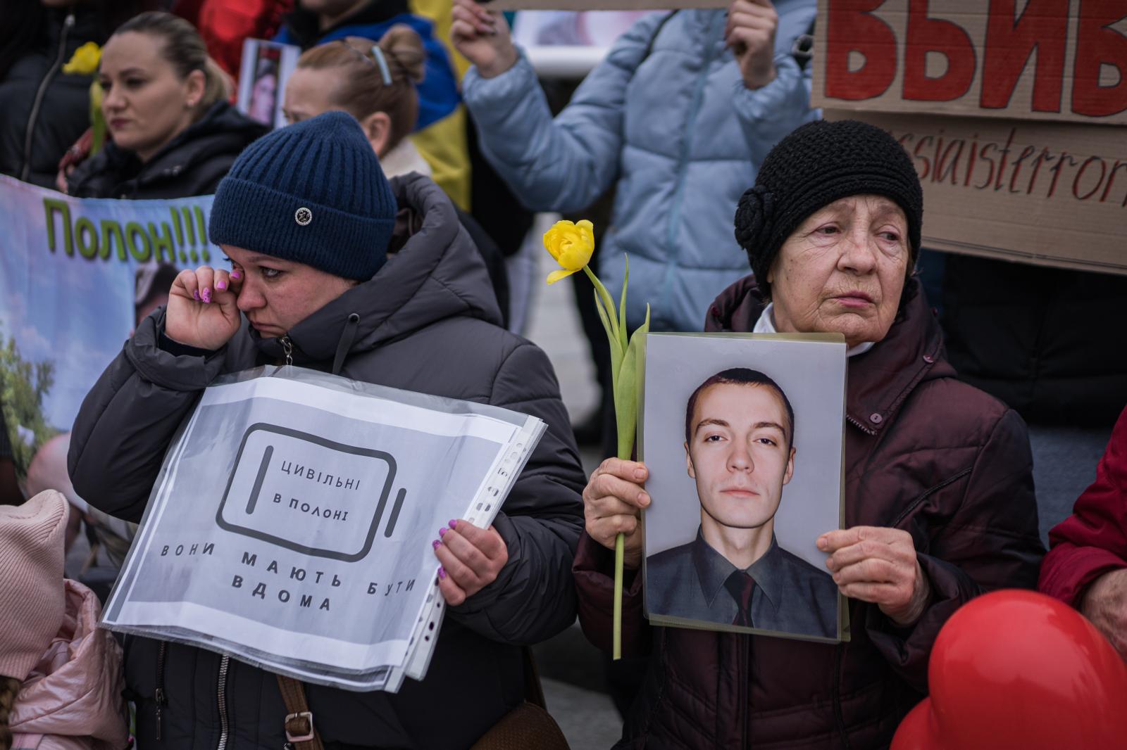 Ukraine: Second year of war - KYIV, UKRAINE - MARCH 16: Relatives and friends of Ukrainian soldiers held captive by Russia...