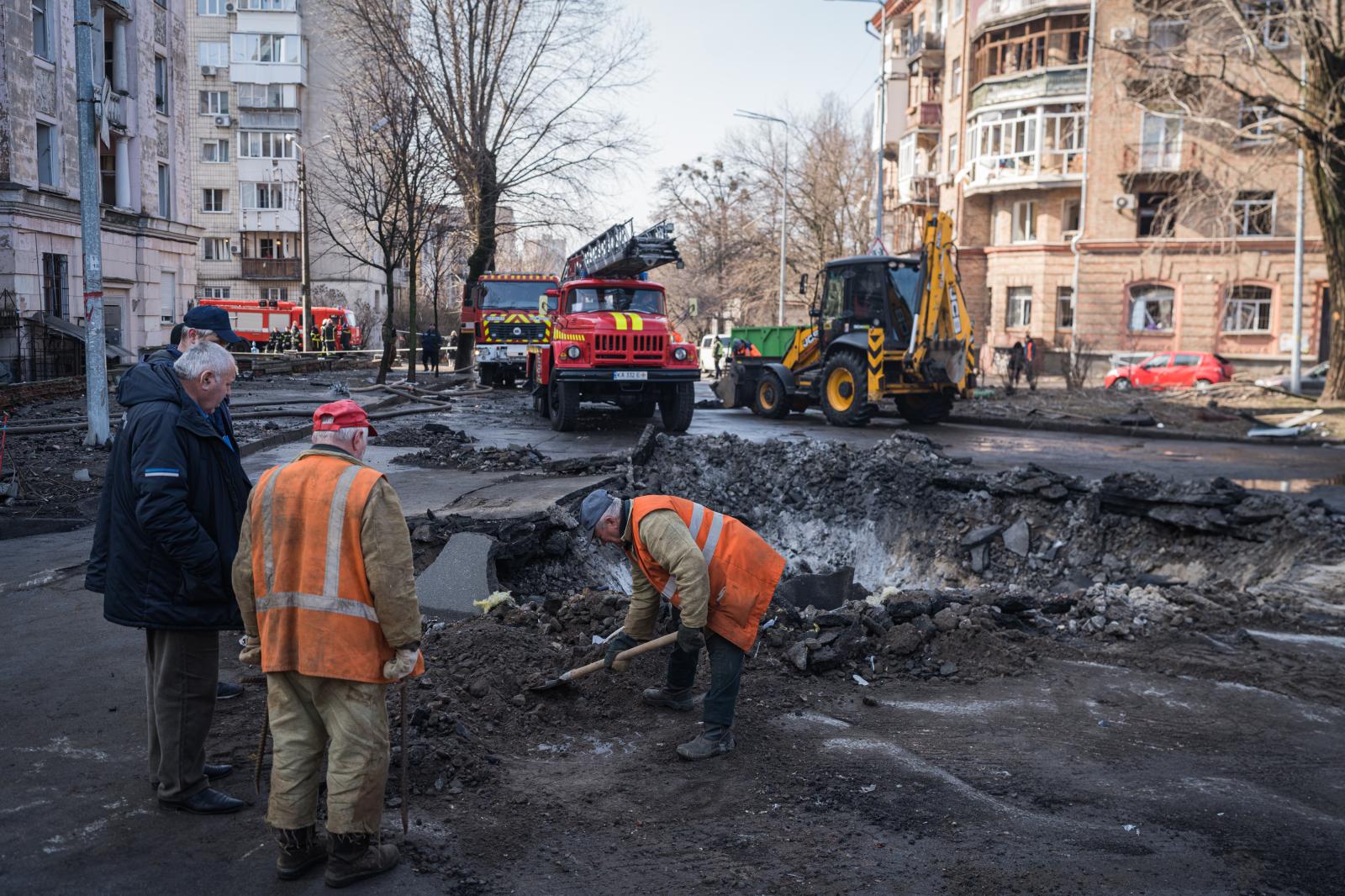 Ukraine: Second year of war - KYIV, UKRAINE - MARCH 21: The Russians attacked Kyiv this morning with 31 missiles, causing at...