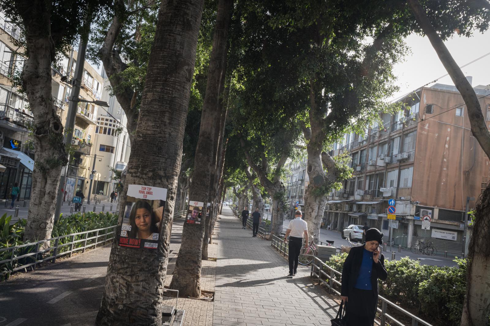 Israel, an announced war - A poster of a hostage in the Muslim neighborhood of Jaffa in Tel Aviv.  