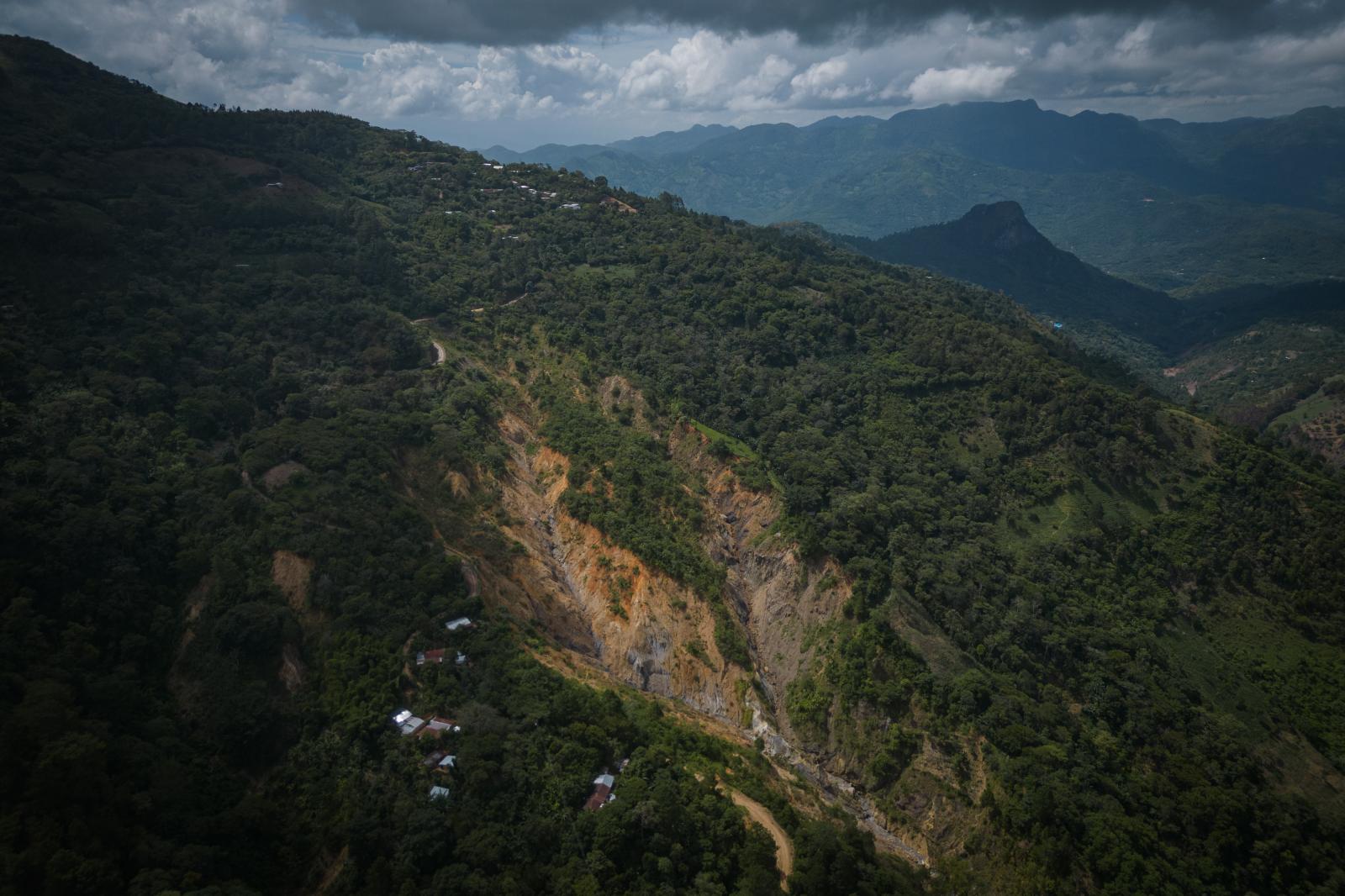 The Dry Corridor: How climate change causes mass migration from Central America - Aerial view of Talquezal, a community in the municipality of Jocot&aacute;n, Chiquimula....