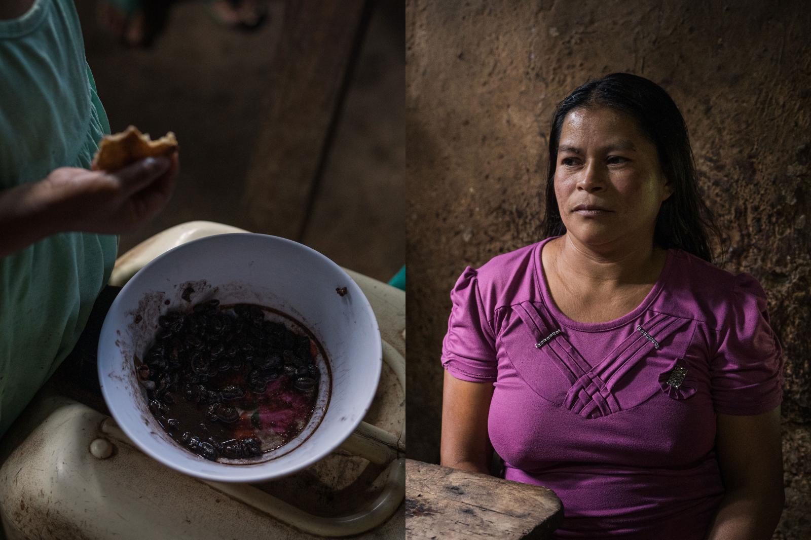 The Dry Corridor: How climate change causes mass migration from Central America - On the left, Yurixa Jimena Ramos Ram&iacute;rez (3) eats her meager ration of beans. On the...